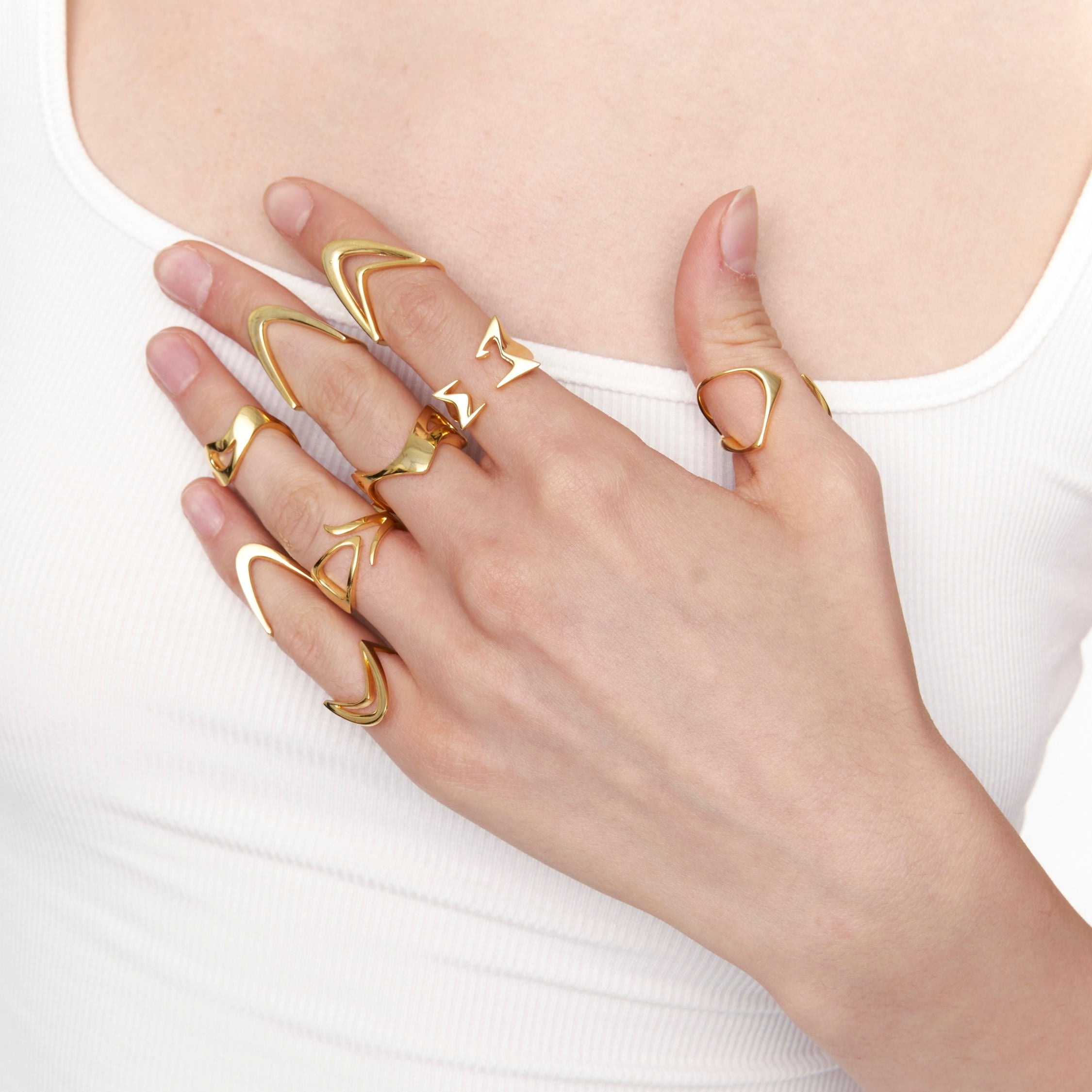 002|Dual-V Futuristic Ring