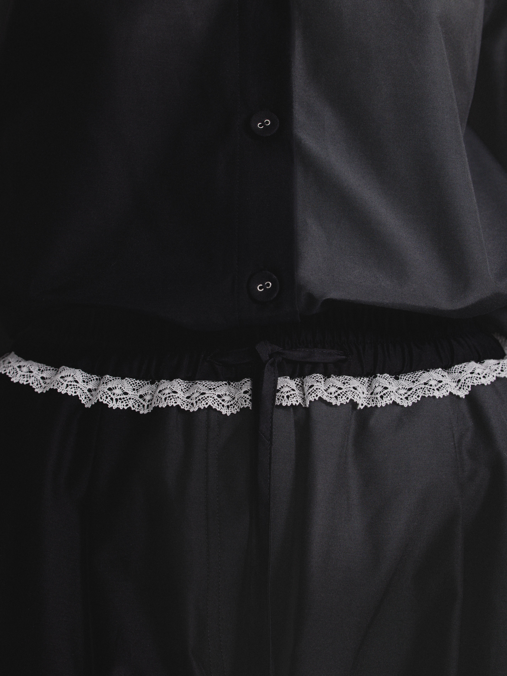 Silk-Cotton Shorts in Black