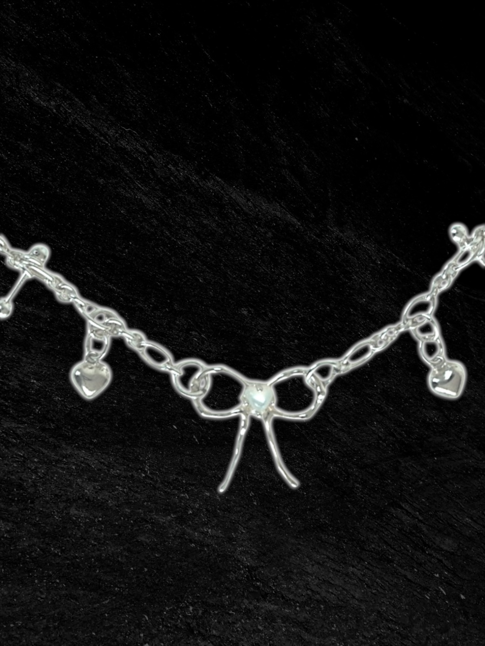 Mother of Pearl Bow Necklace S925