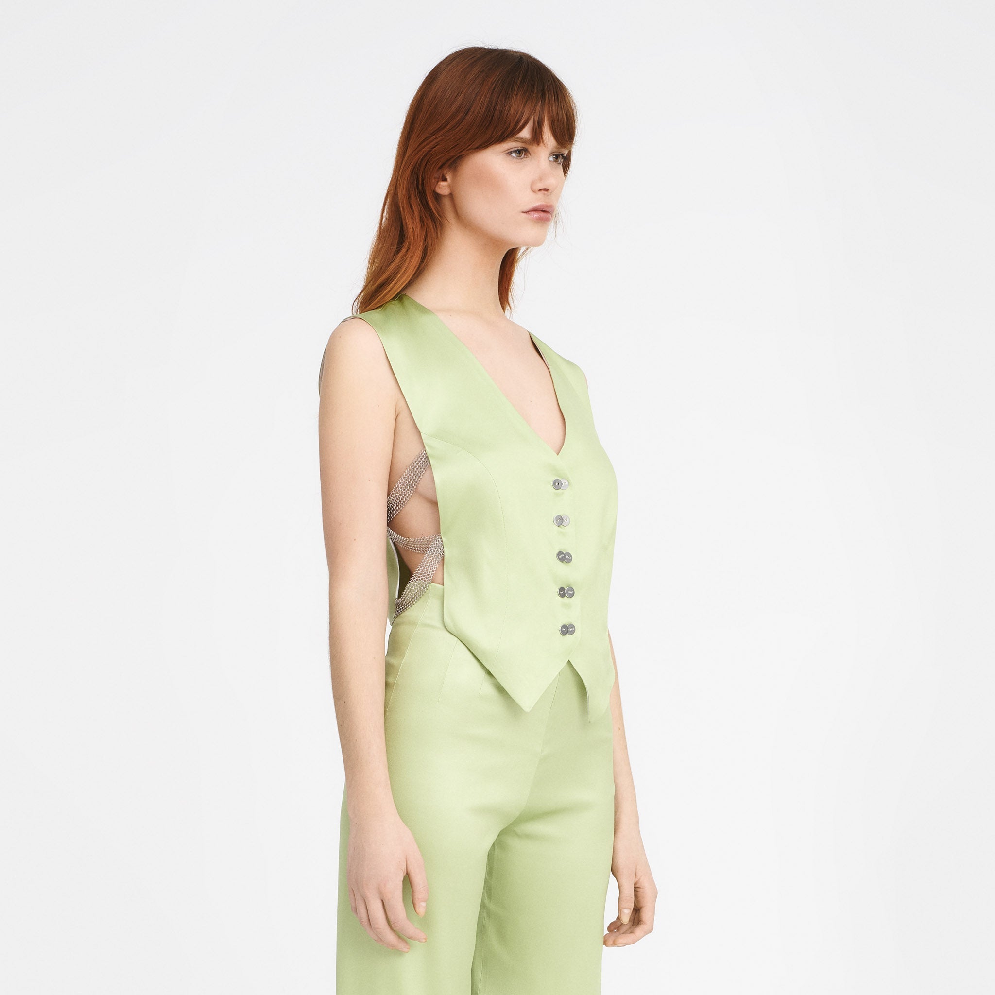 The Vest in Matcha Green