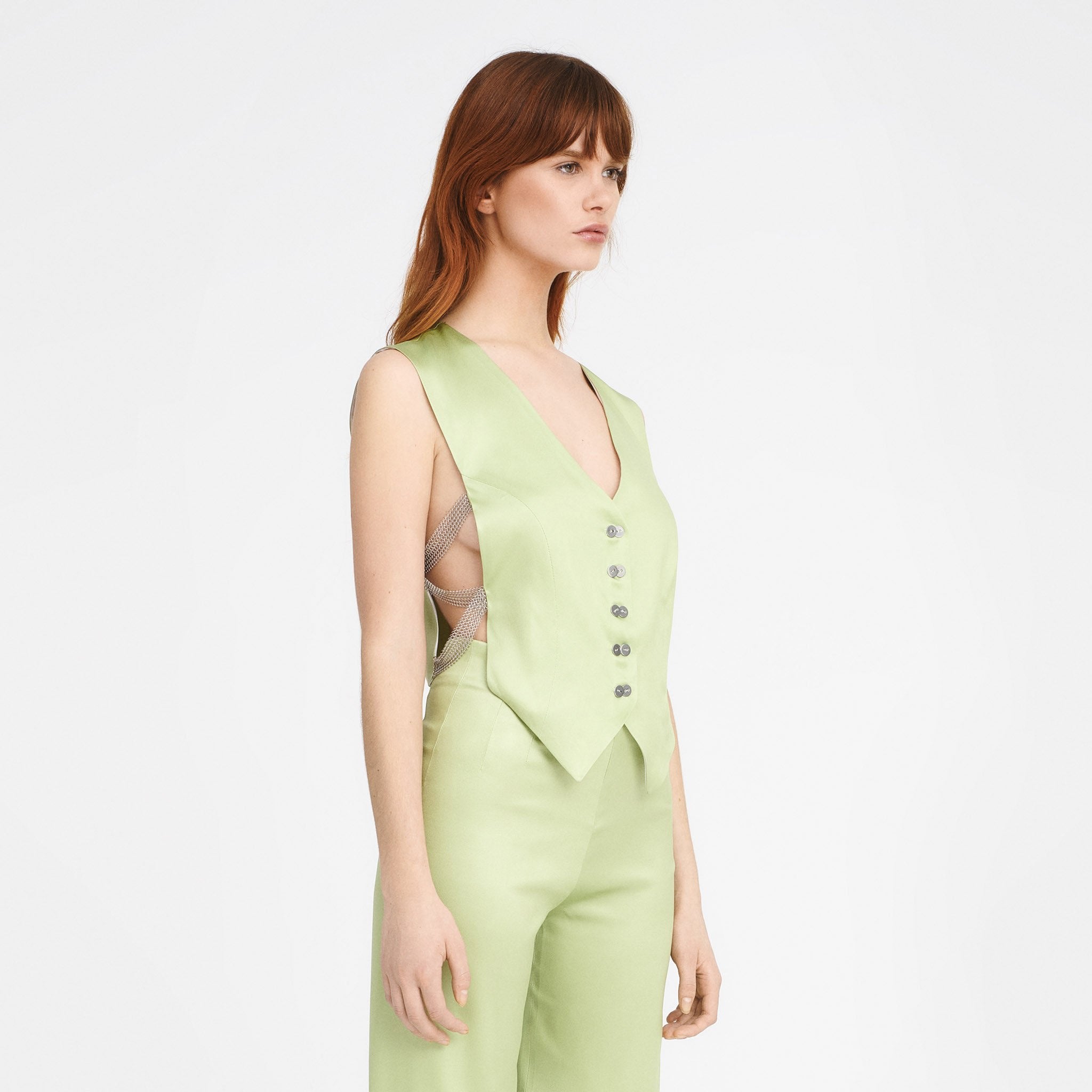 The Vest in Matcha Green