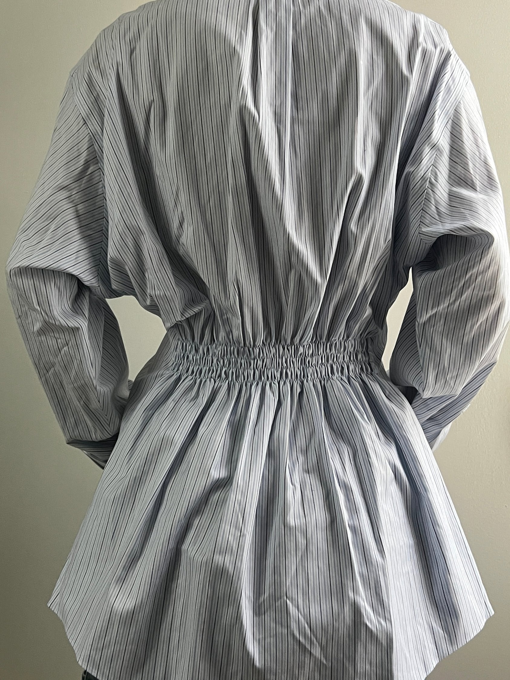 Stretch Waist Button Down- Spring Stripe