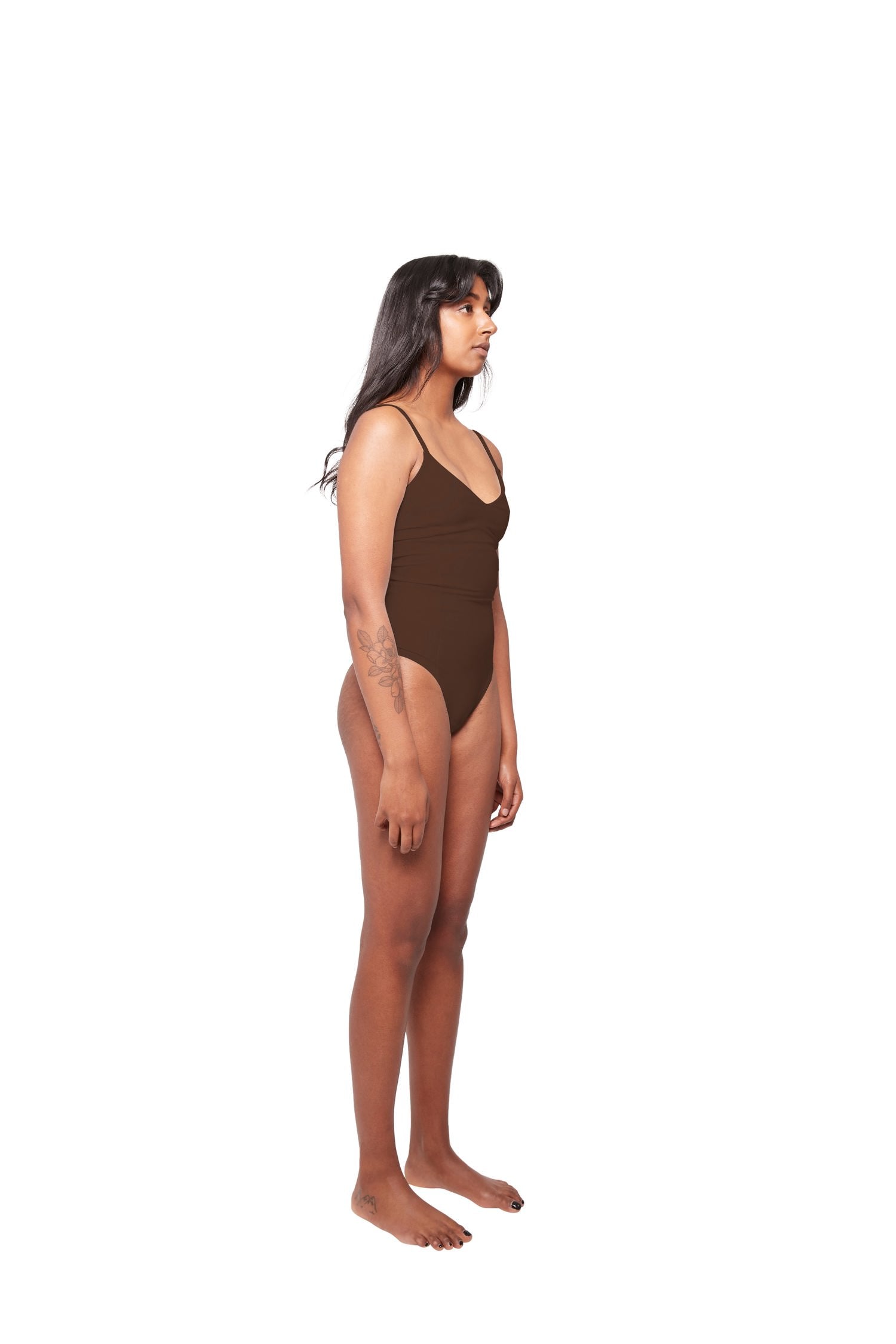 HA 003 - V-NECK BODYSUIT - ARABICA