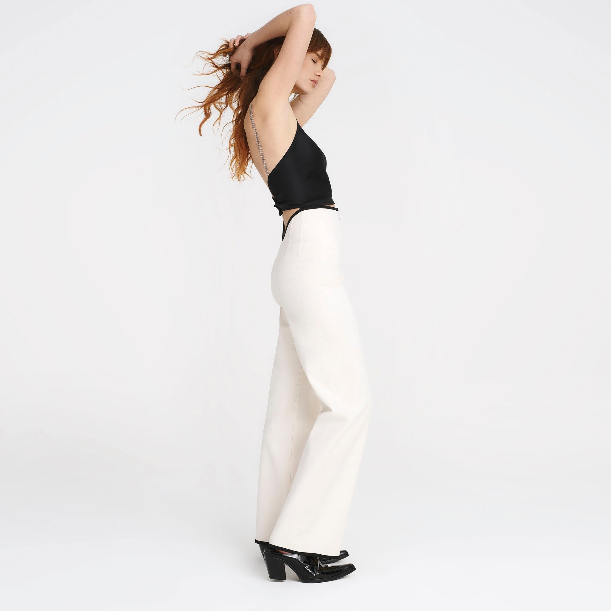 V-Back Trousers in White