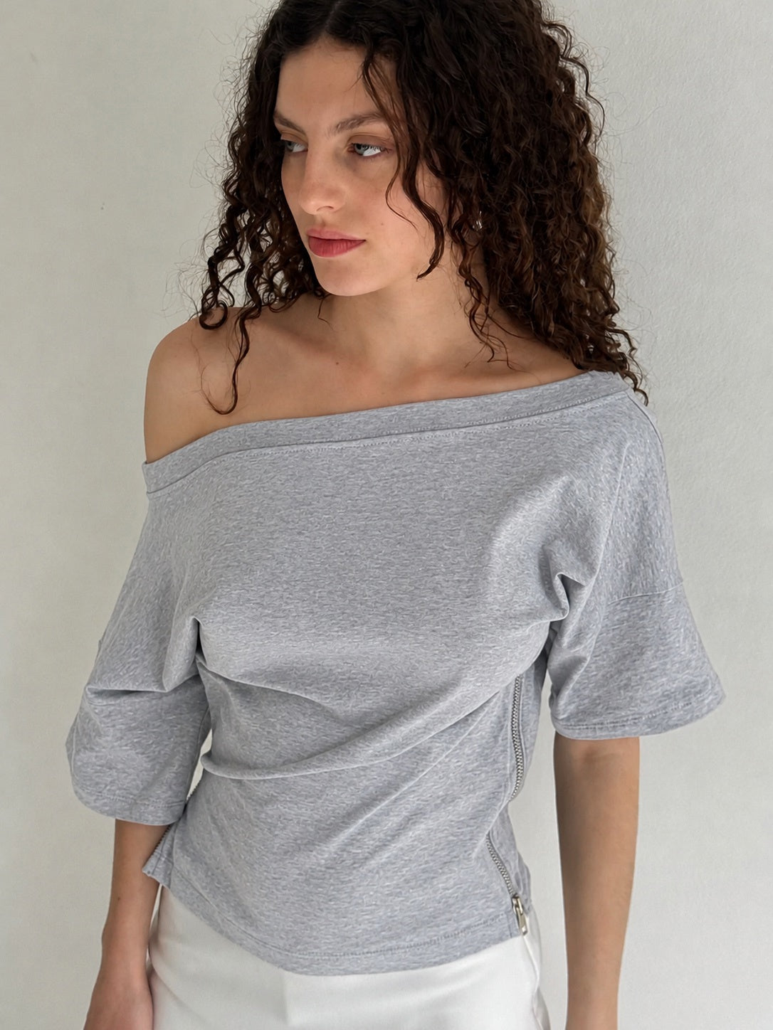 TWO ZIPS SUMMER T-SHIRT (SHORT SLEEVE) - GREY
