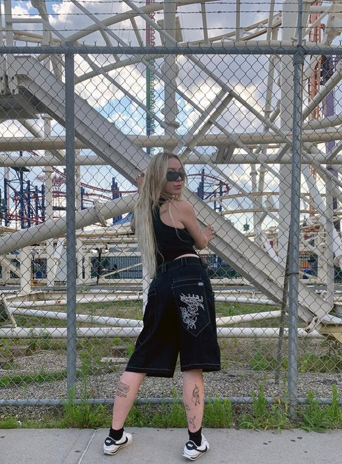 CHAIN EMBROIDERED SHORTS - MULTIPLE COLORS