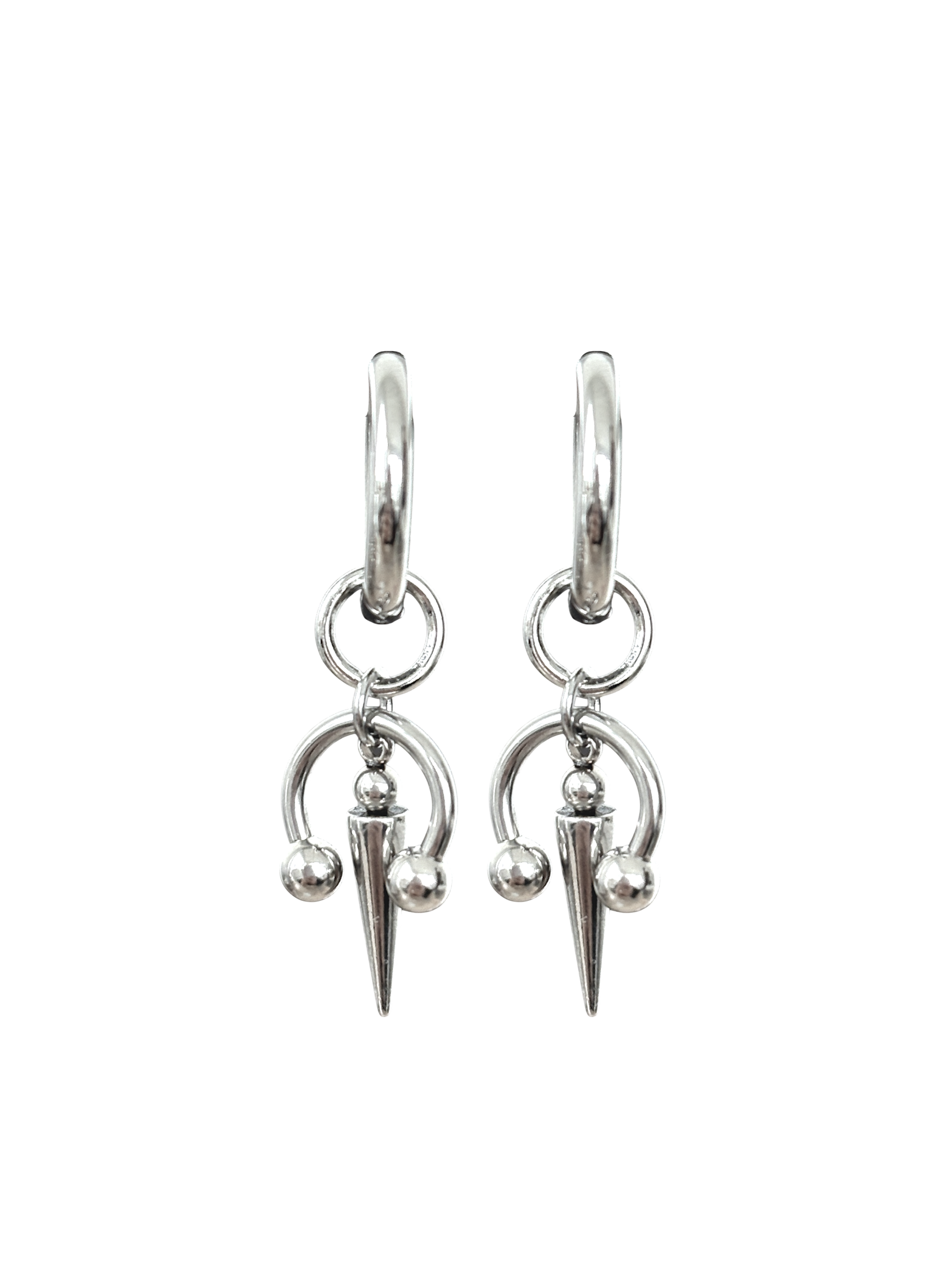 Piercing Earrings with Balls and Spikes