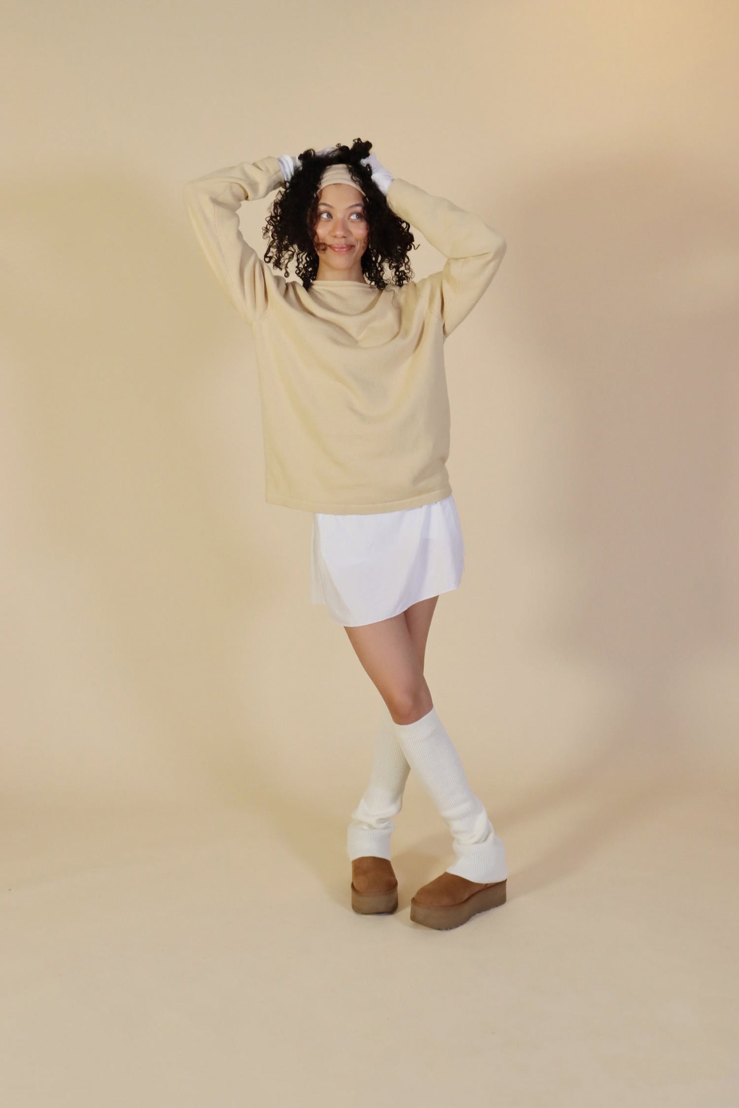 Angel Wool Leg Warmers in Vanilla