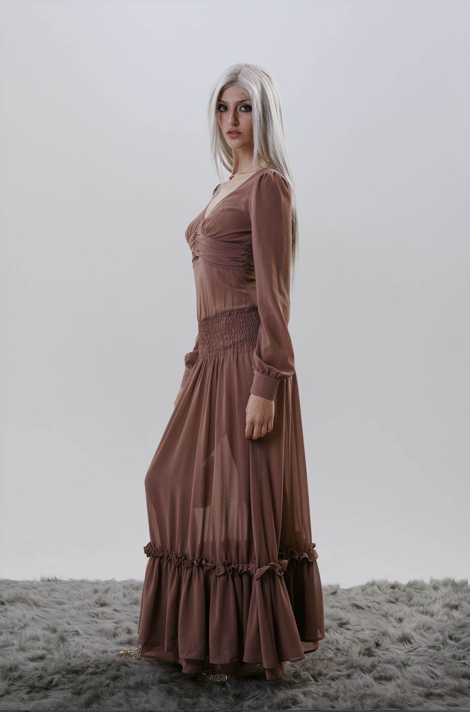 Vault Dress in Mauve
