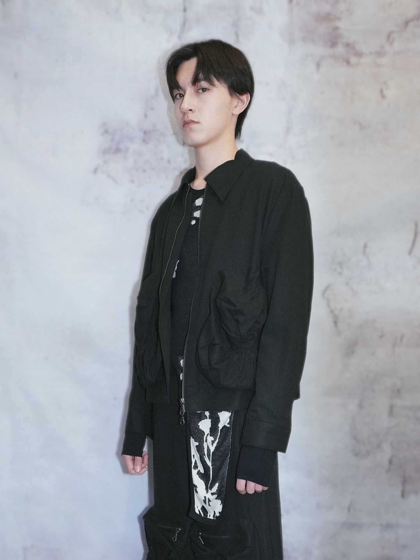 FLOWER POCKET JACKET BLACK
