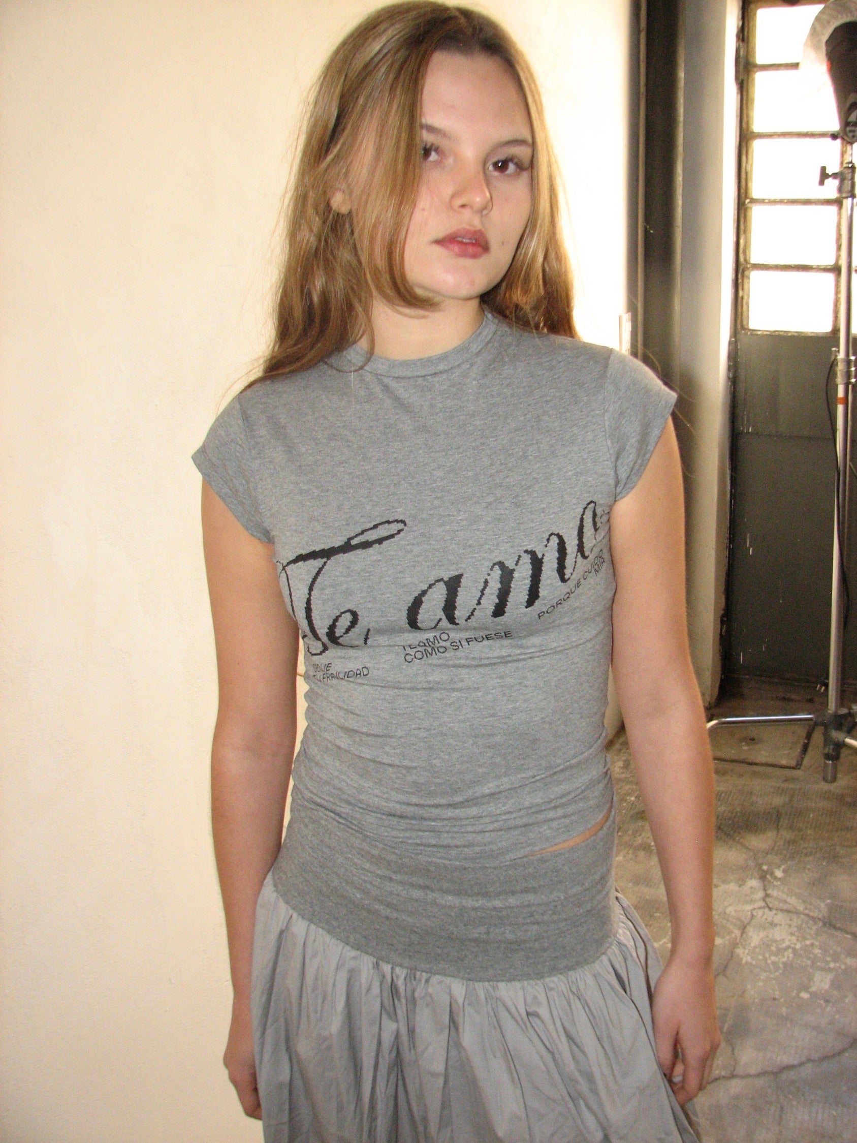 BABY TEE TE AMO - GREY