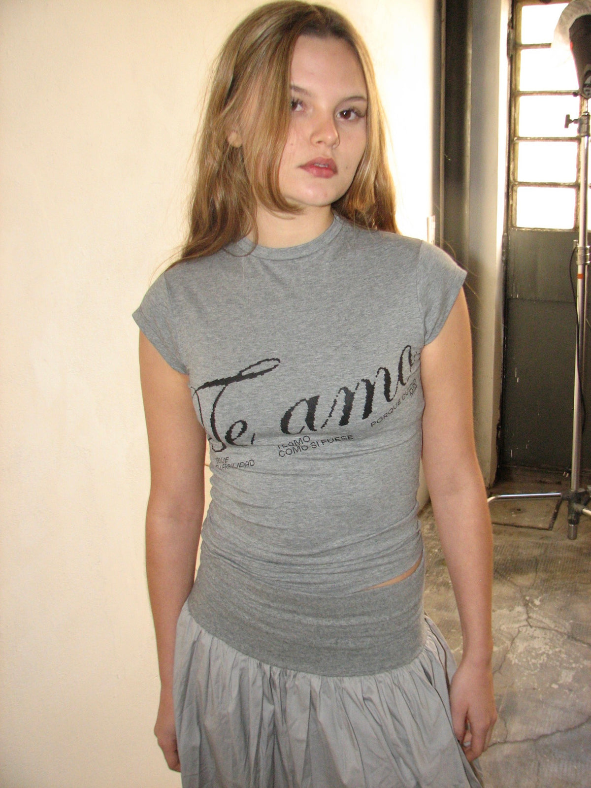 BABY TEE TE AMO - GREY