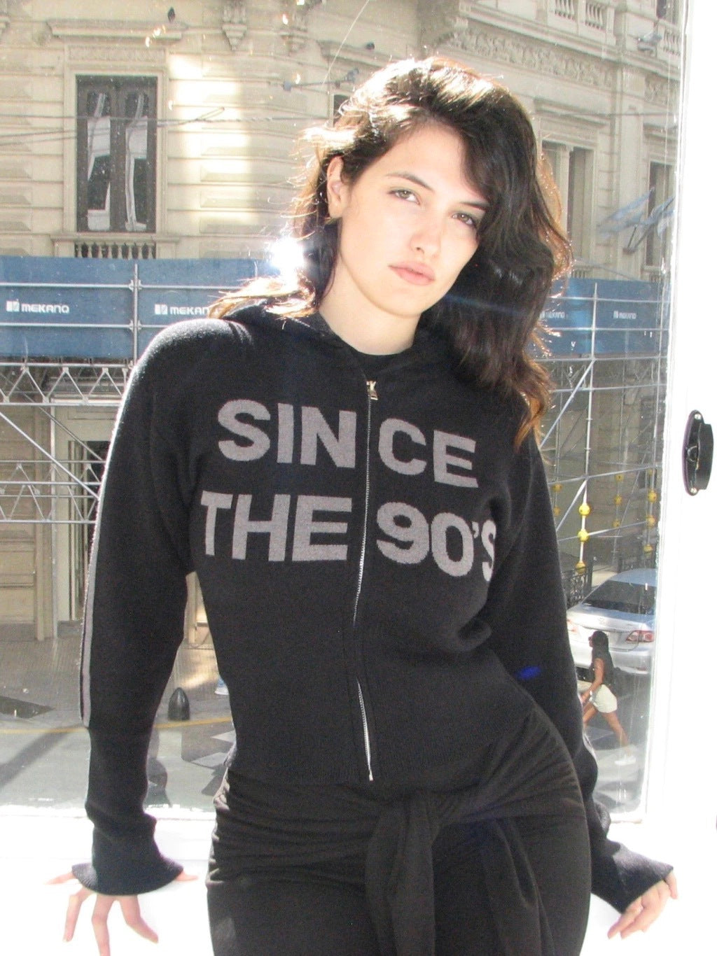 SWEATER SINCE THE 90'S - BLACK WITH GREY LETTERS