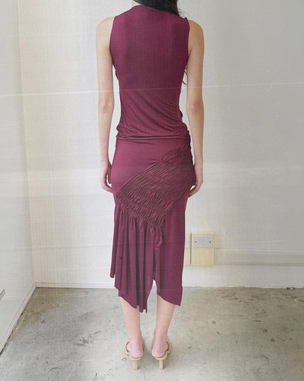 GALIO dark red dress