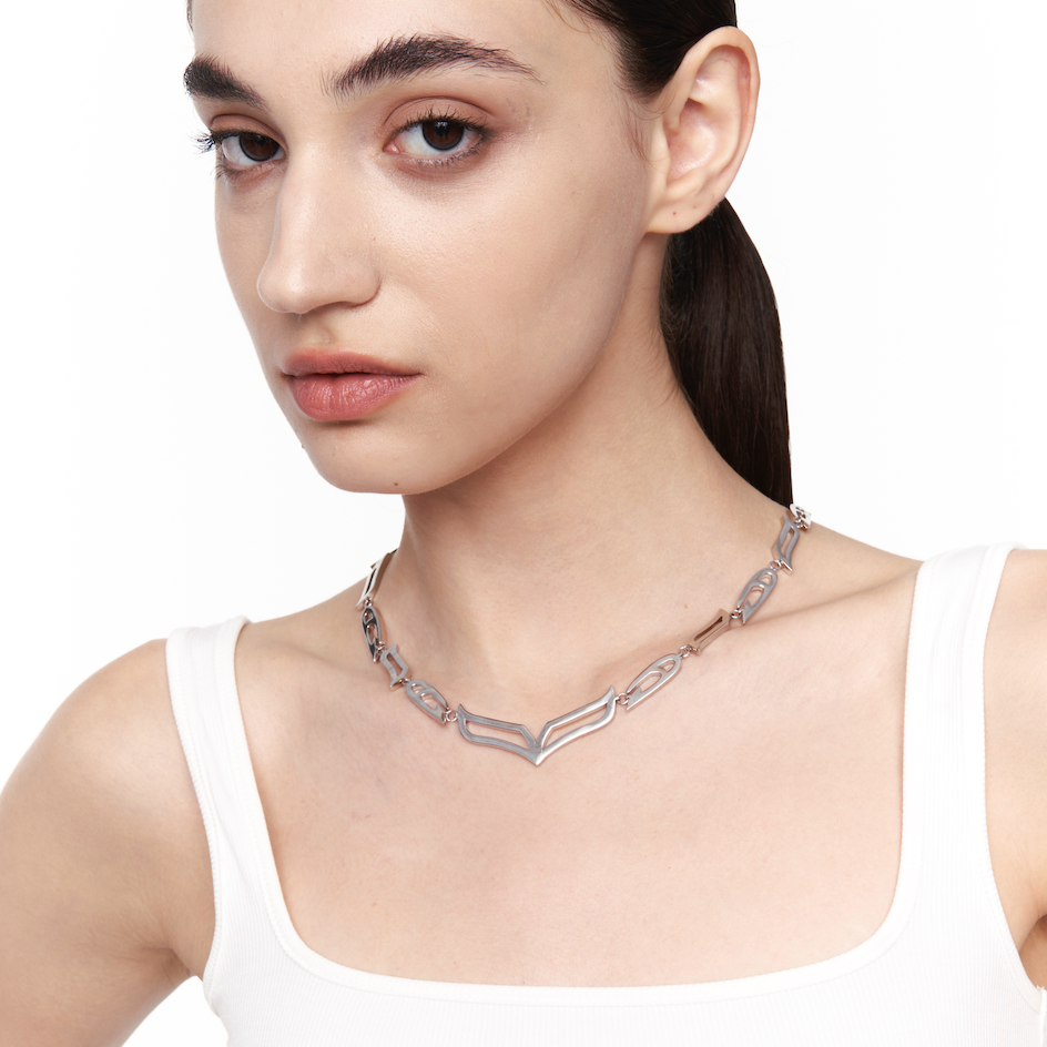 My Heart Soars|Chunky V-Link Silver Necklace
