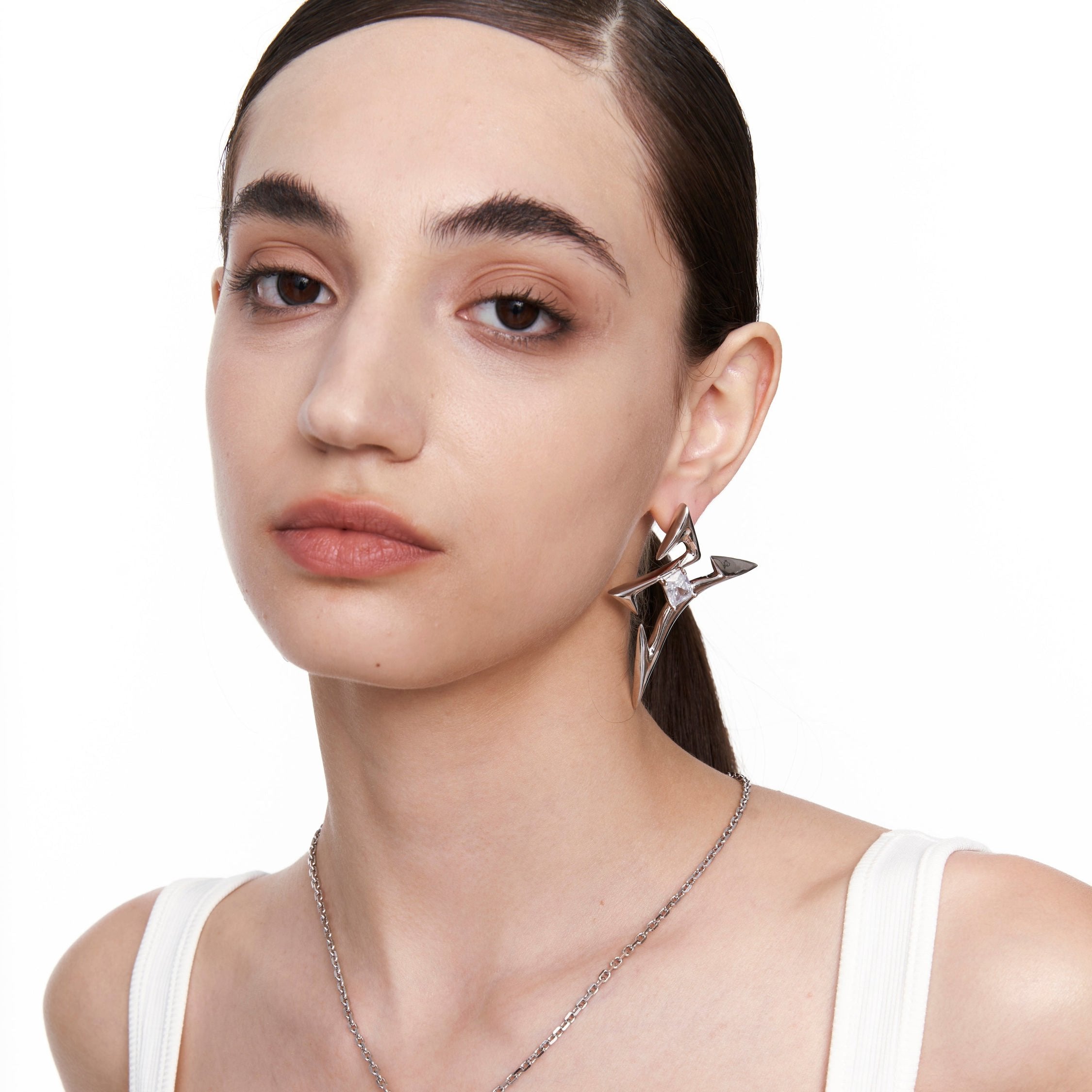 Trailblazer|Natural Clear Quartz Earrings