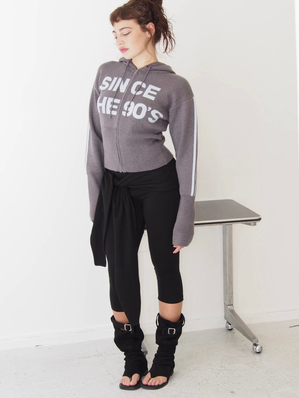 SWEATER SINCE THE 90'S - GREY WITH LIGHT BLUE LETTERS