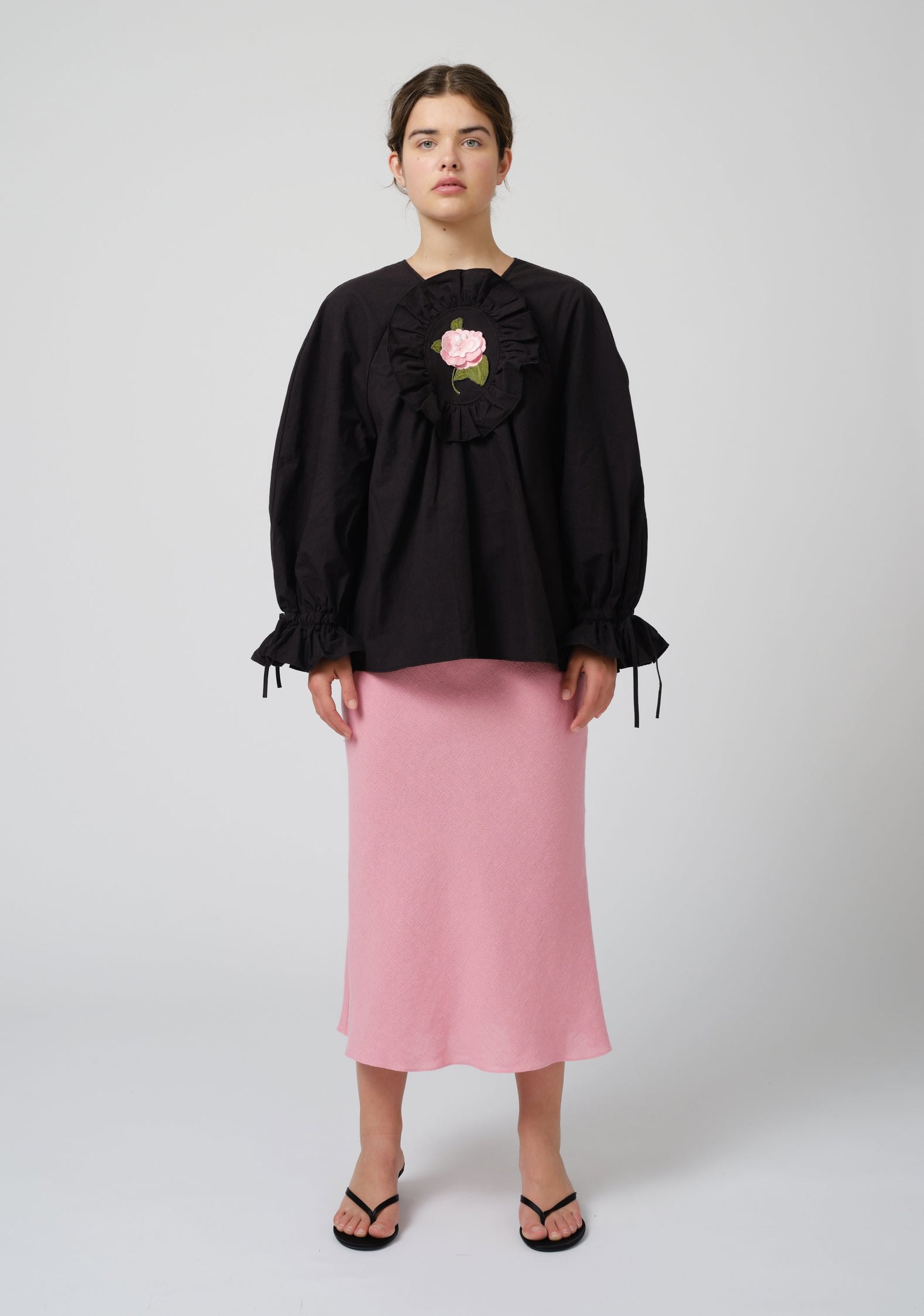 RITA BLOUSE WITH 3D EMBROIDERY