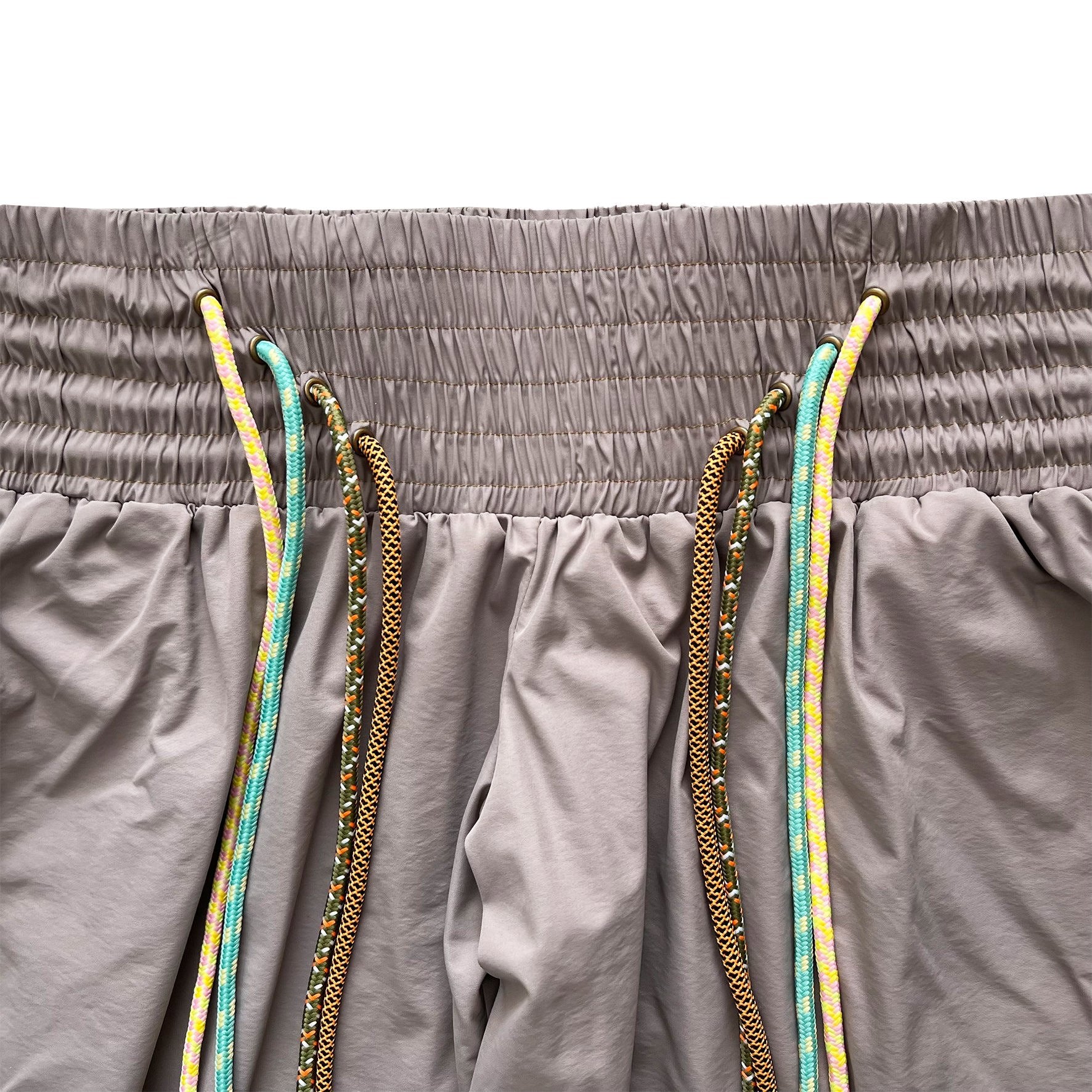 Low-rise Nylon Sports Oversized Baggy Pants w/ 4 Strings Thistle