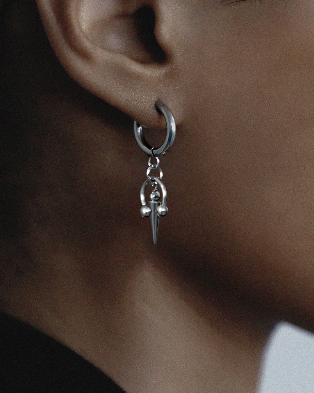 Piercing Earrings with Balls and Spikes