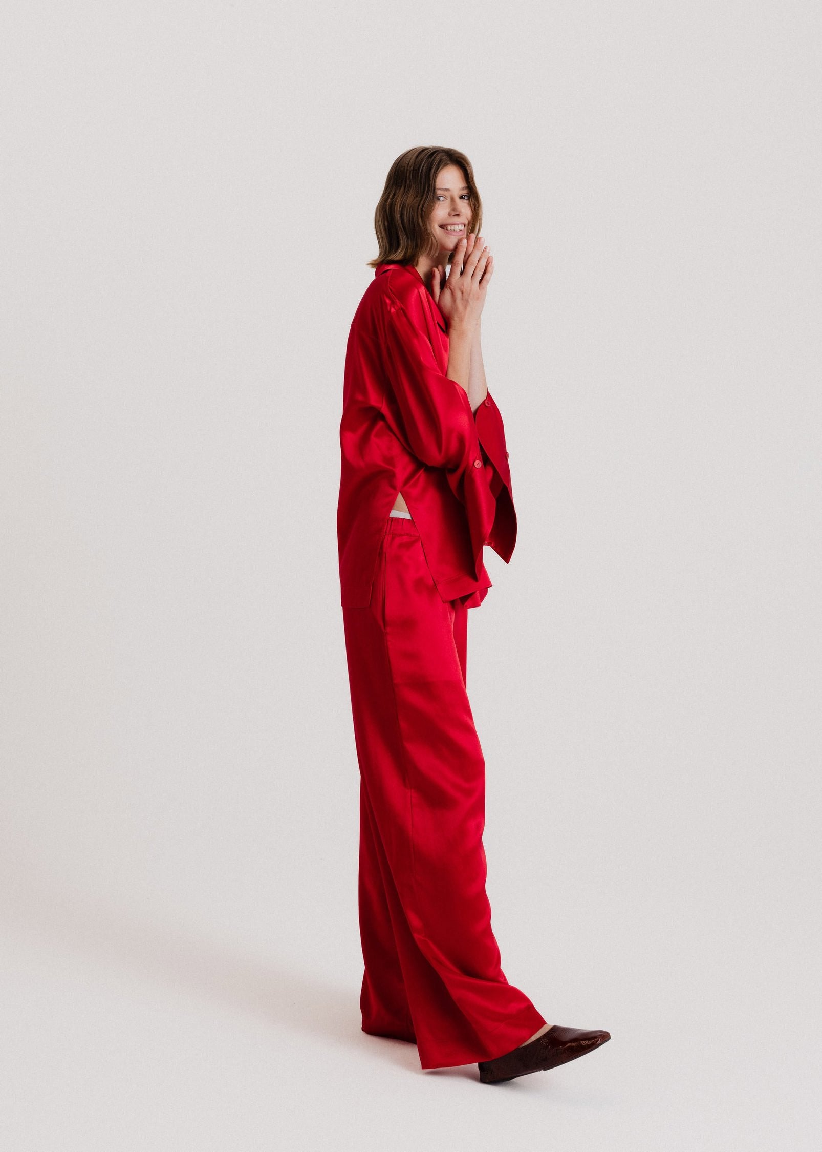 The Signature Silk Shirt in Red