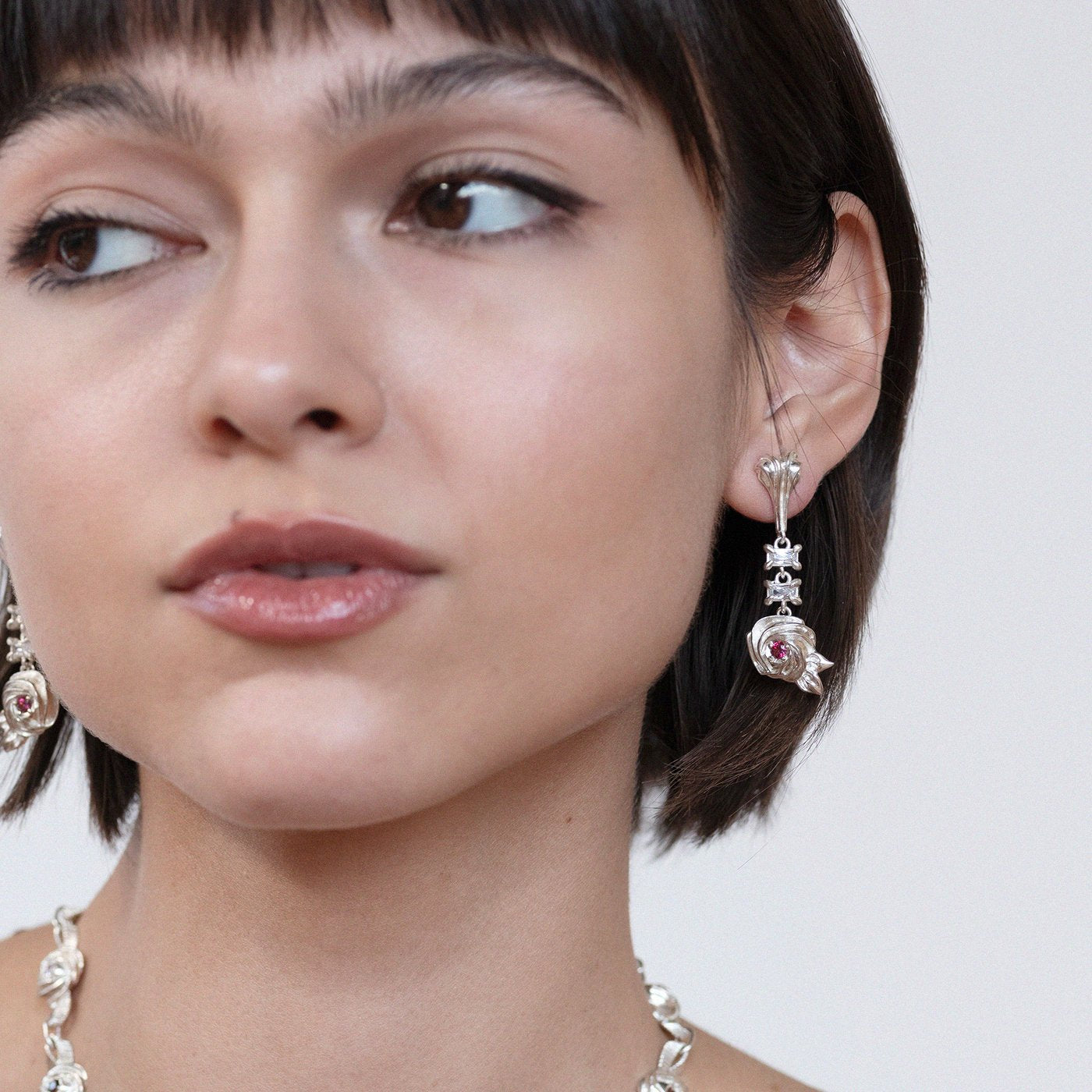 Rosette Drop Earrings