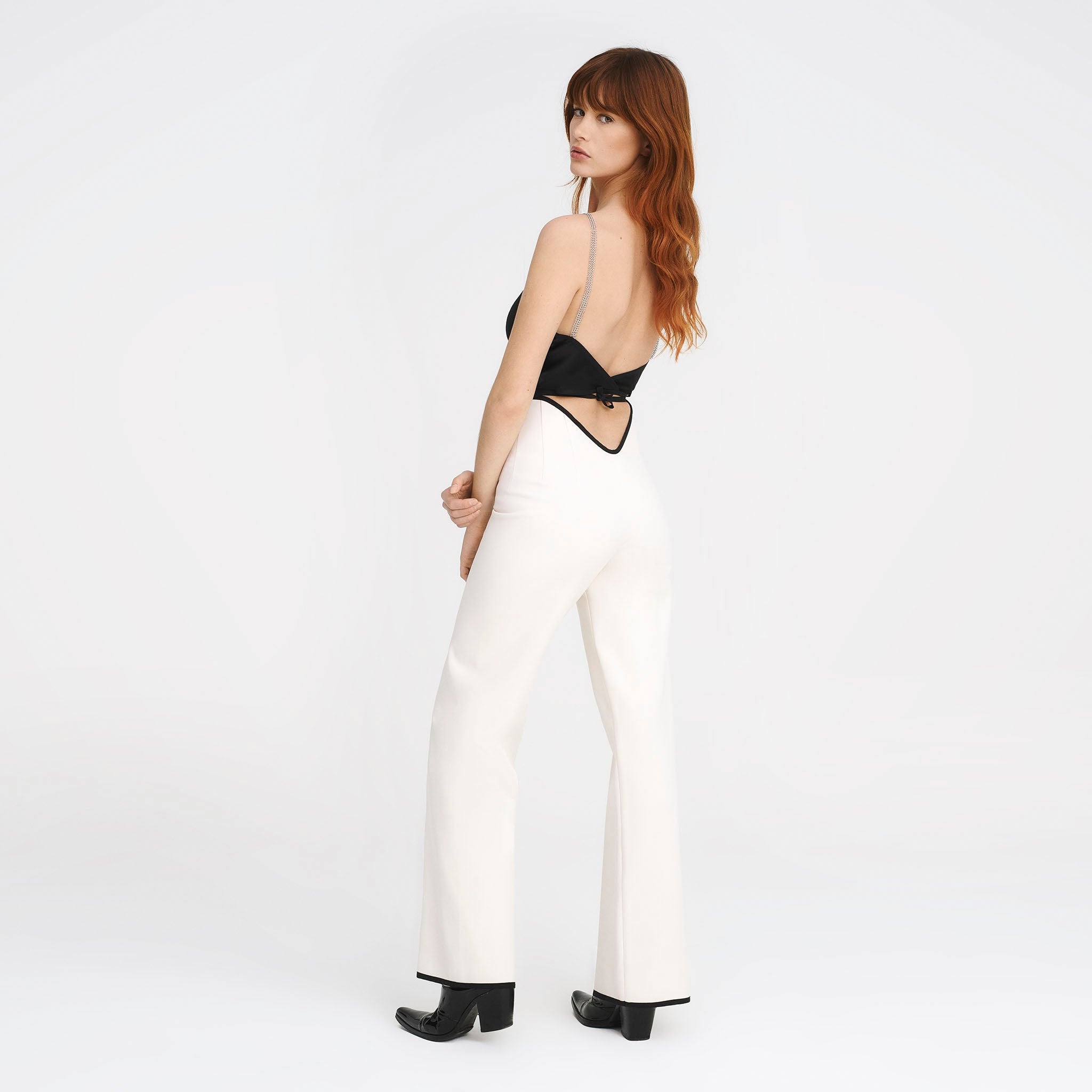 V-Back Trousers in White