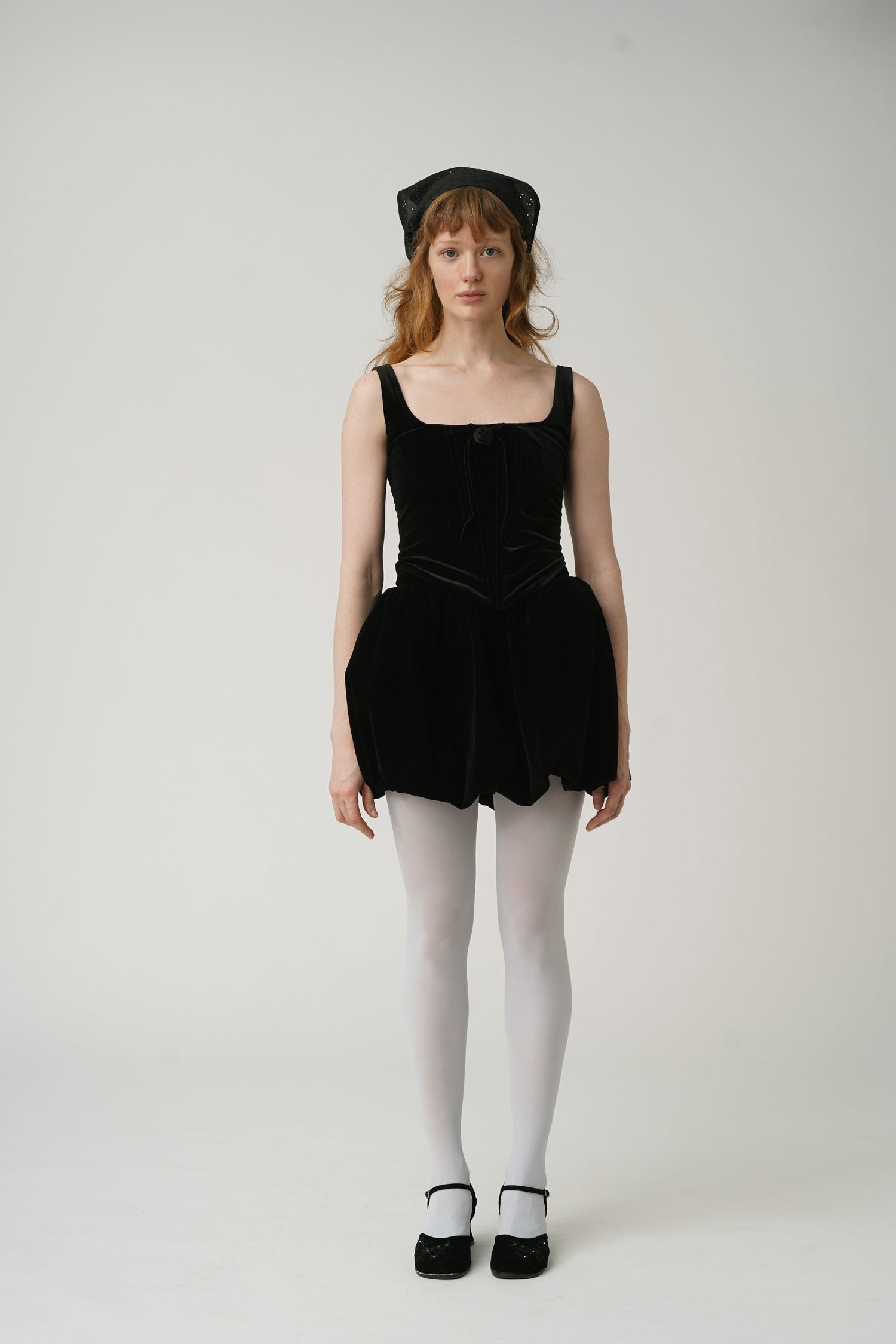 Night Balloon Velvet Skort