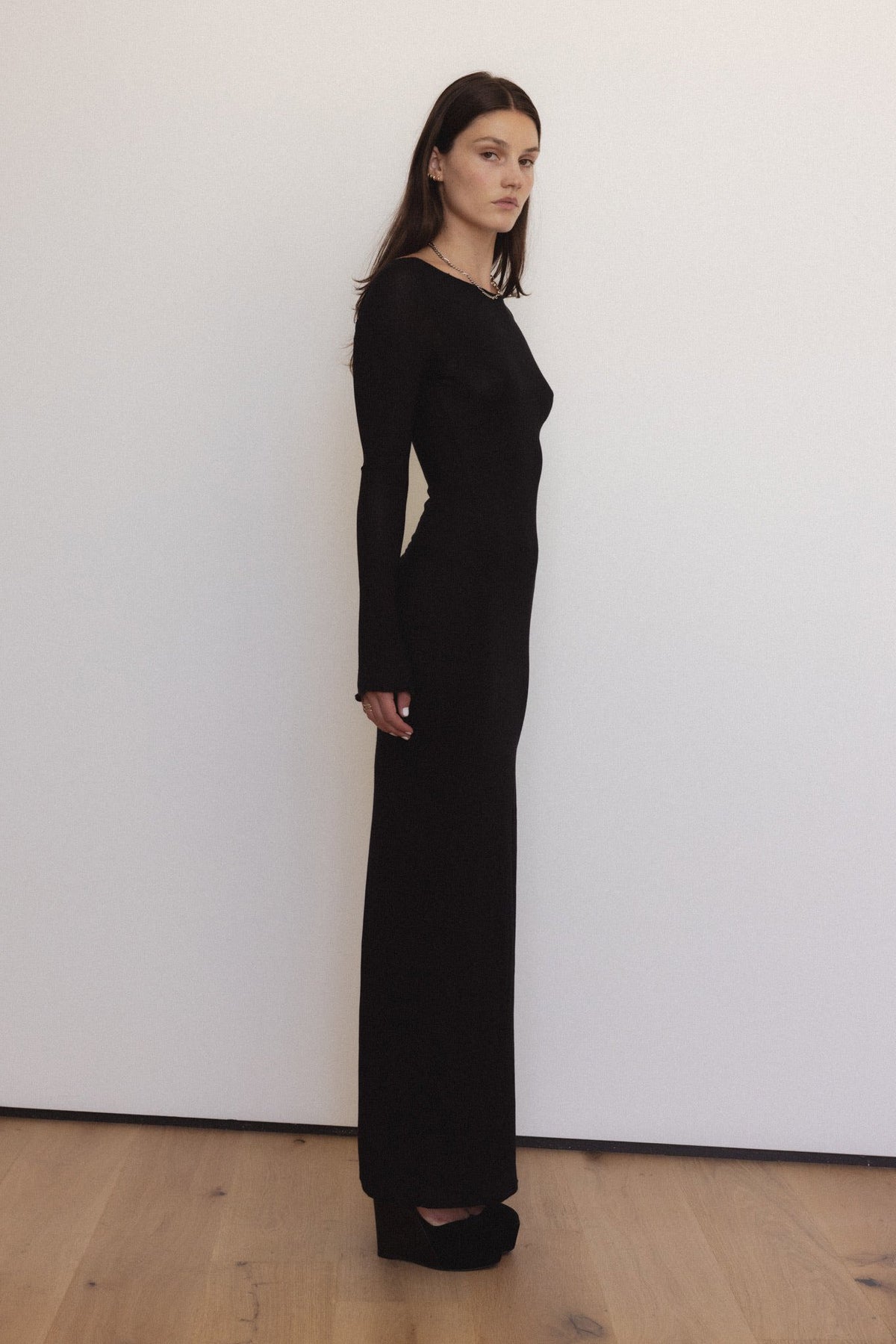 Demeter Long Sleeve Dress in Midnight