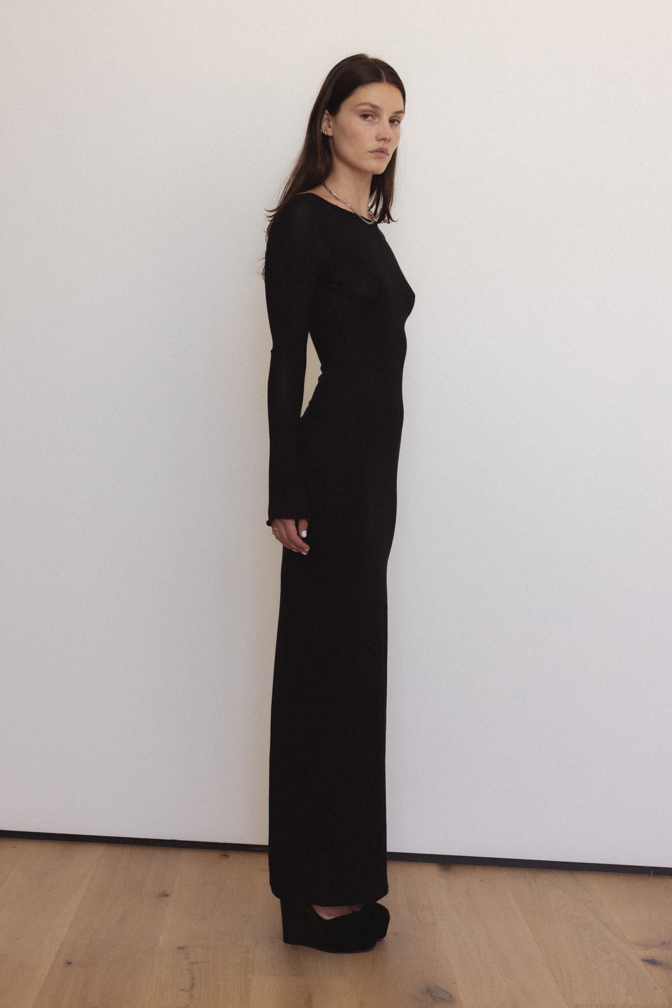 Demeter Long Sleeve Dress in Midnight