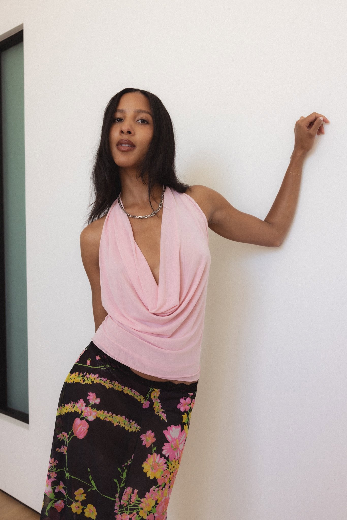 Psyche Top in Pink Mesh