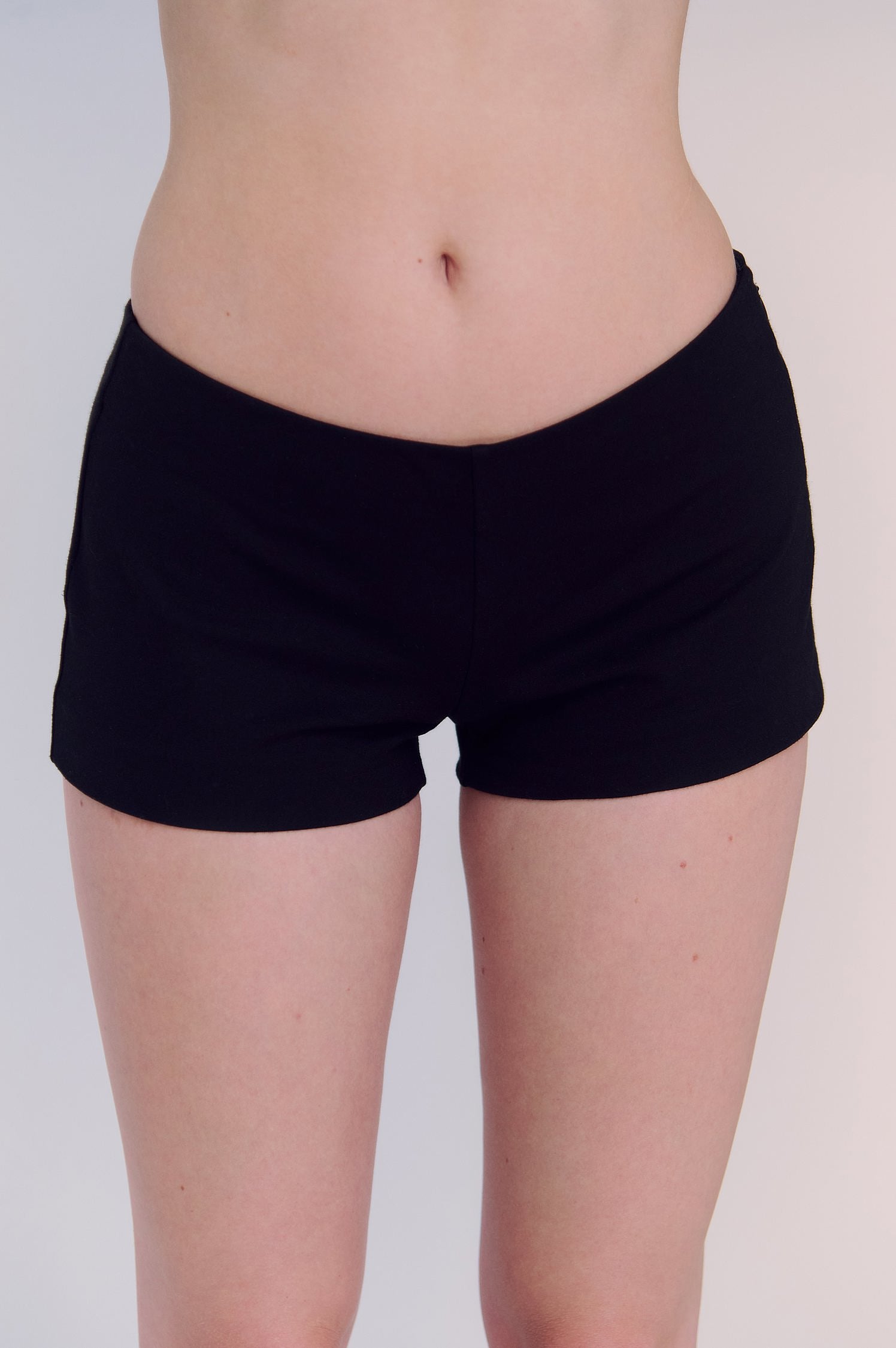 Low Rise Black Mini Shorts