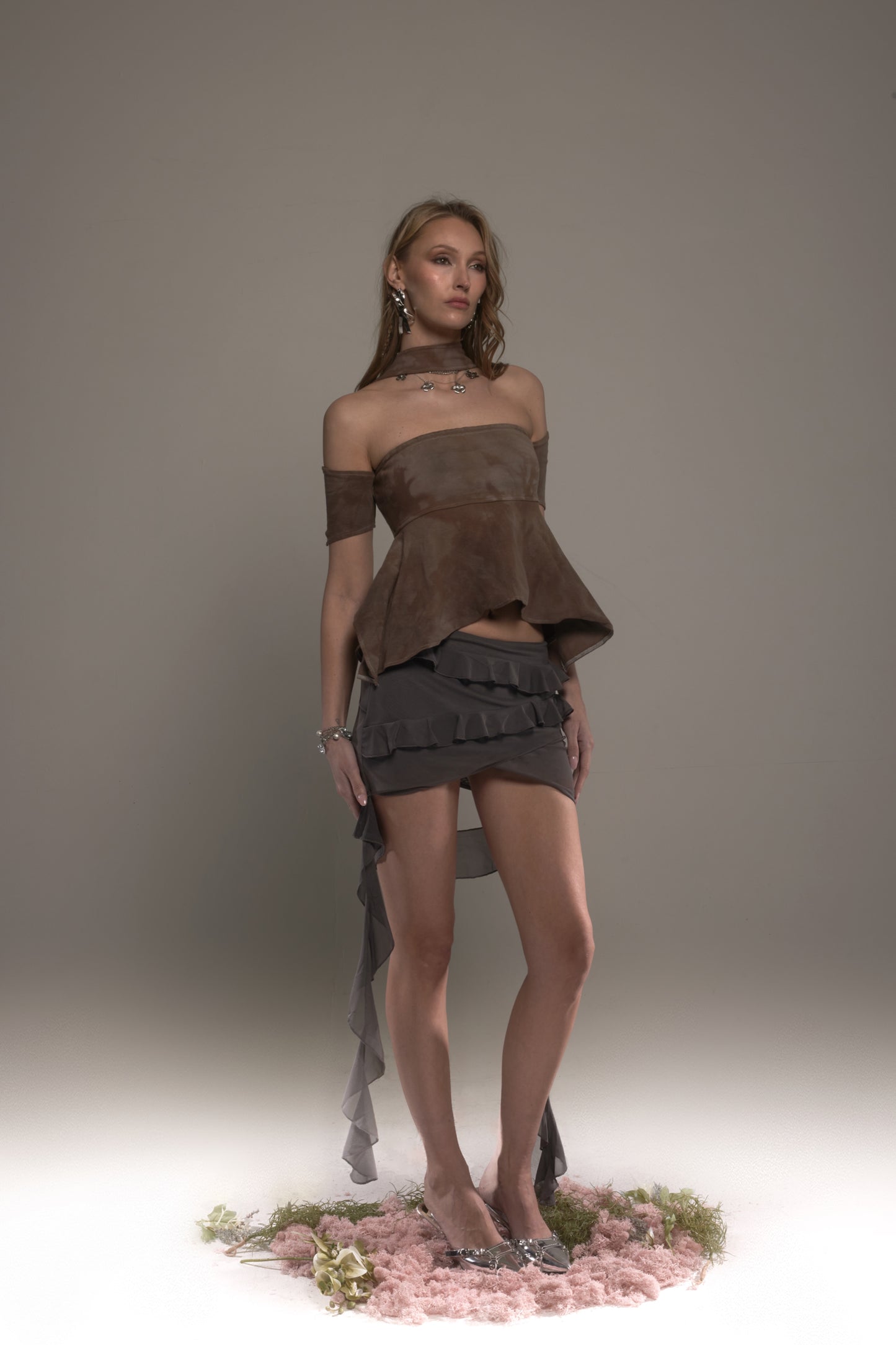 Brown Dyed Iris Top