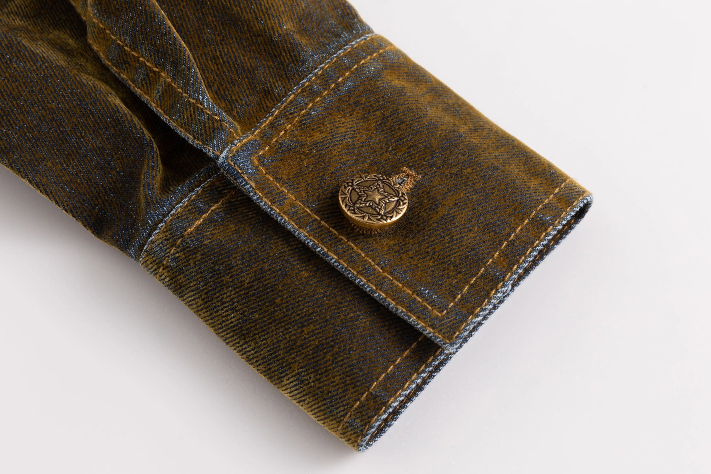Gold Swirl Velveteen Denim Jacket