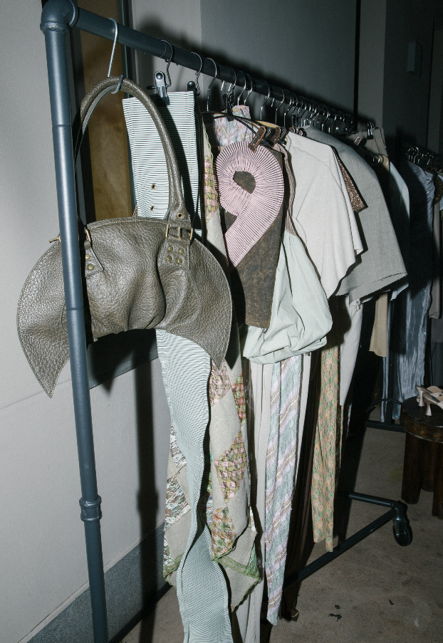 Heart Rib Pink Patchwork Tie-Dye Denim Corset Top with Cutout