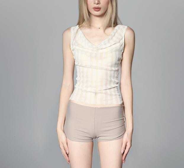 Stretch Mesh Ida Top in White