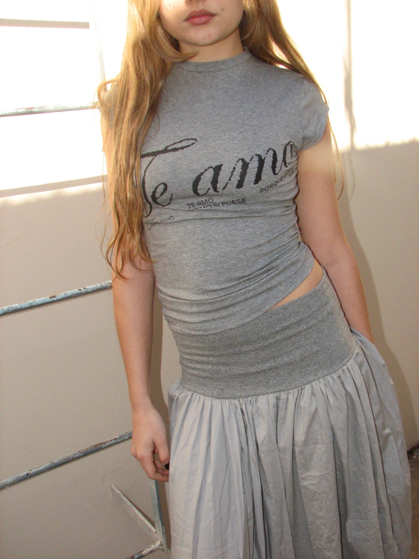BABY TEE TE AMO - GREY
