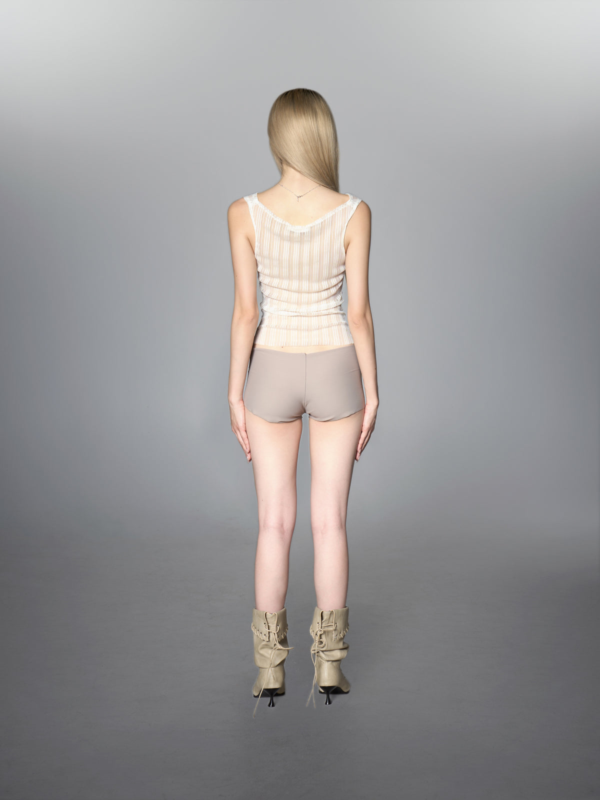 Stretch Mesh Ida Top in White