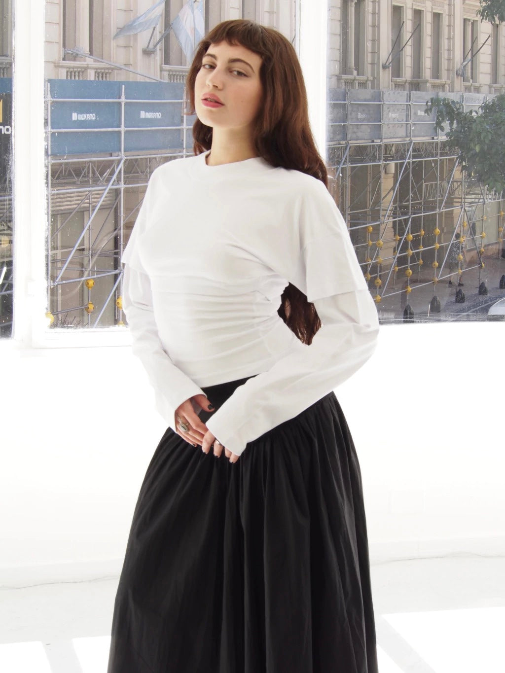 REMERA ZIP ON THE BACK - LONG SLEEVE - WHITE