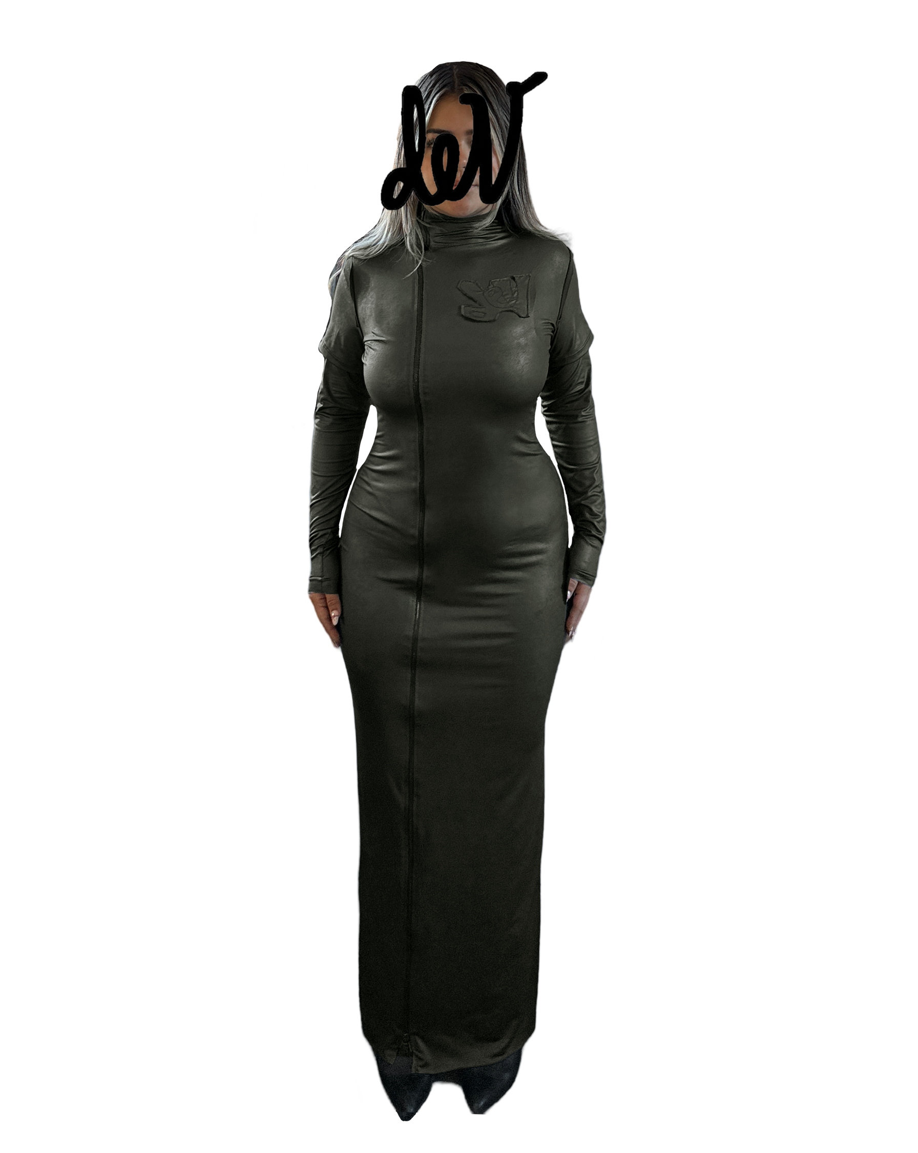 de V Zip Dress