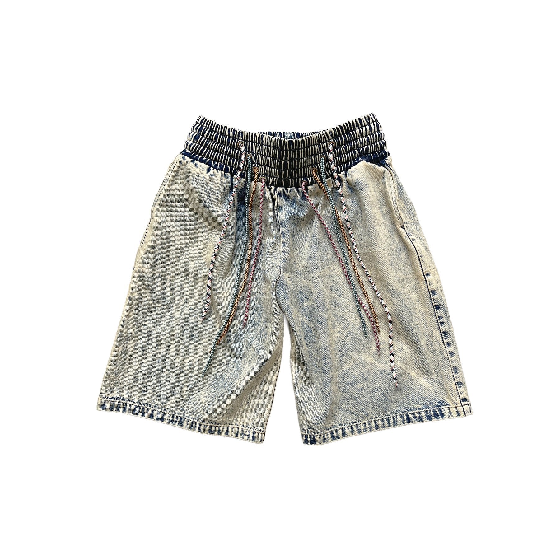 4-string Oversized Denim Shorts Washout Blue