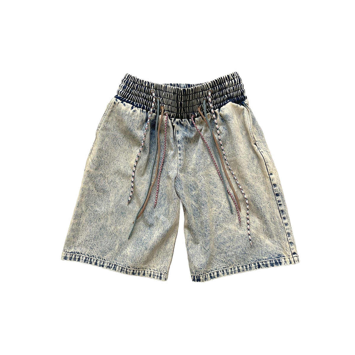 4-string Oversized Denim Shorts Washout Blue