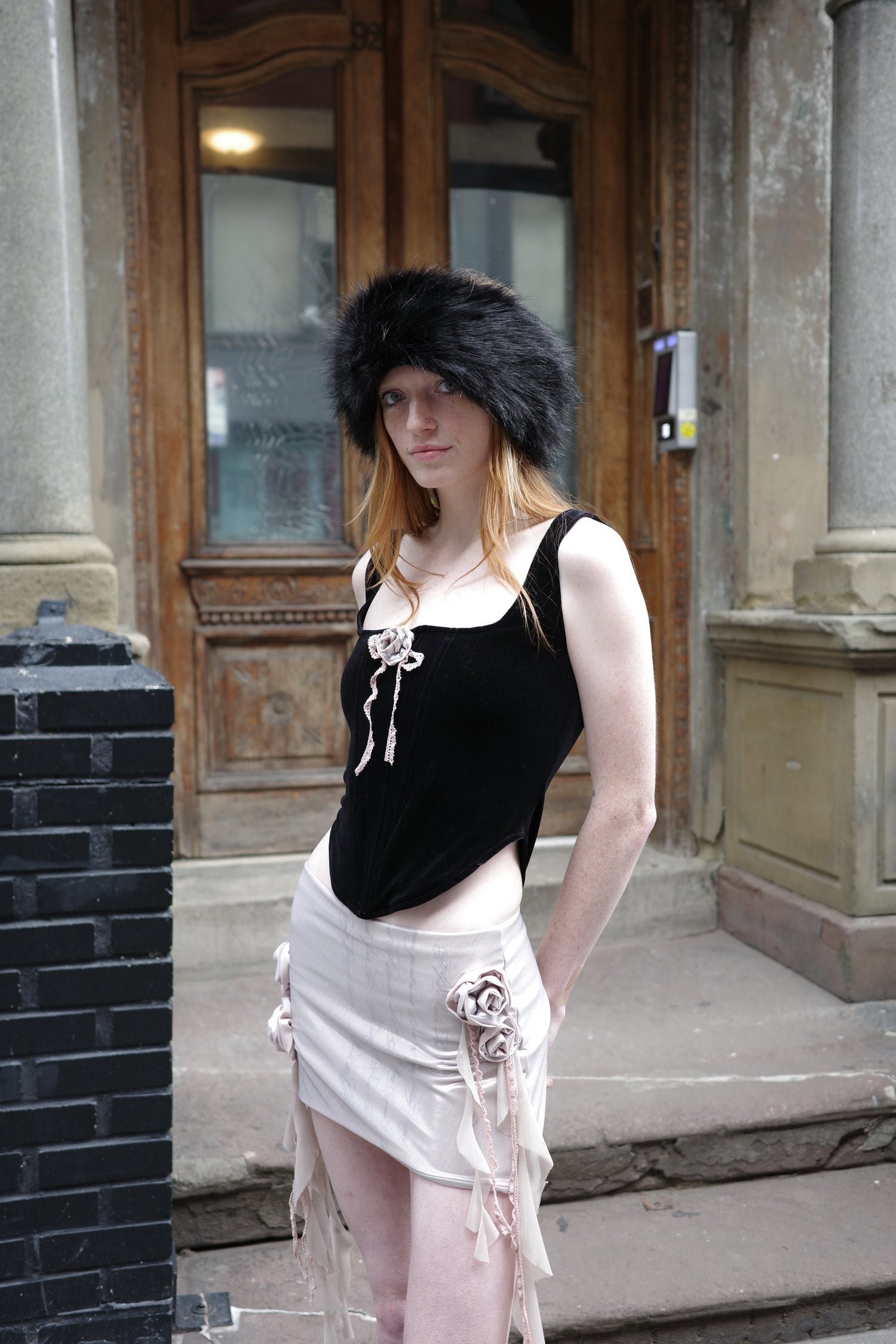 Silver drag flower skirt