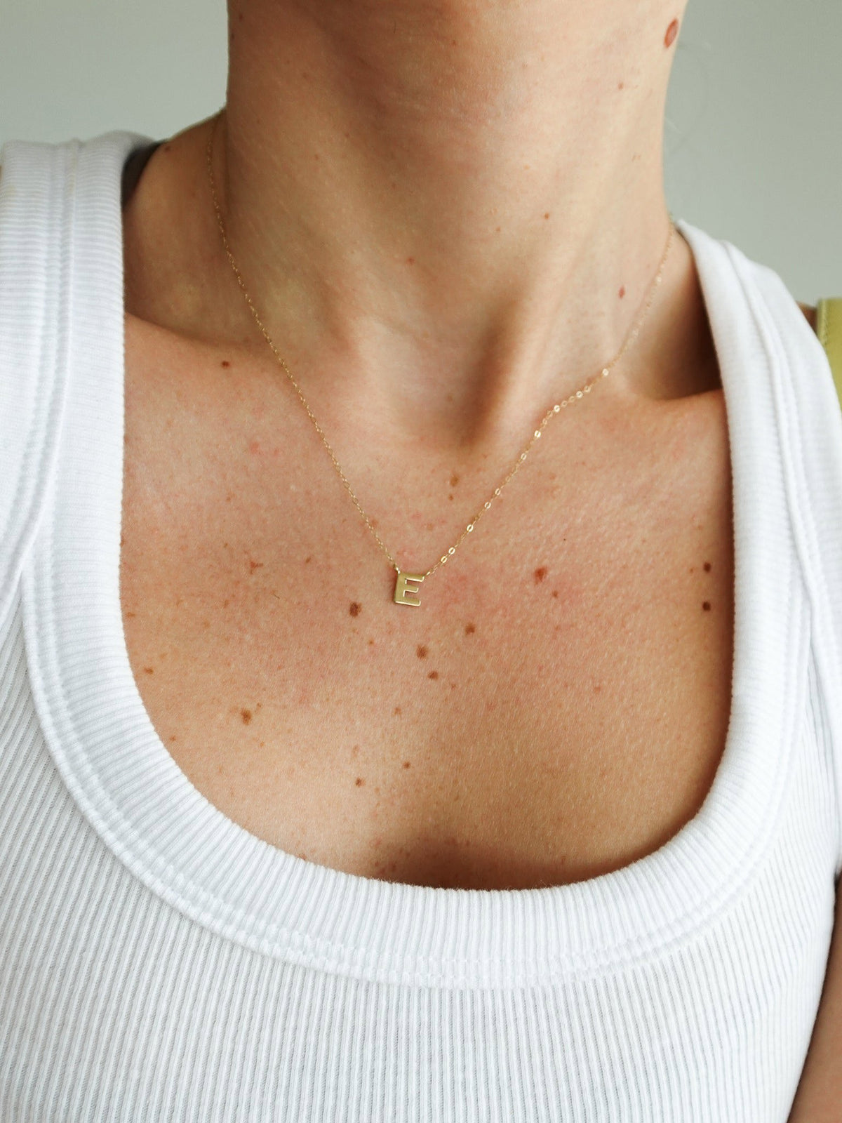 14K Solid Gold Alphabet Necklace