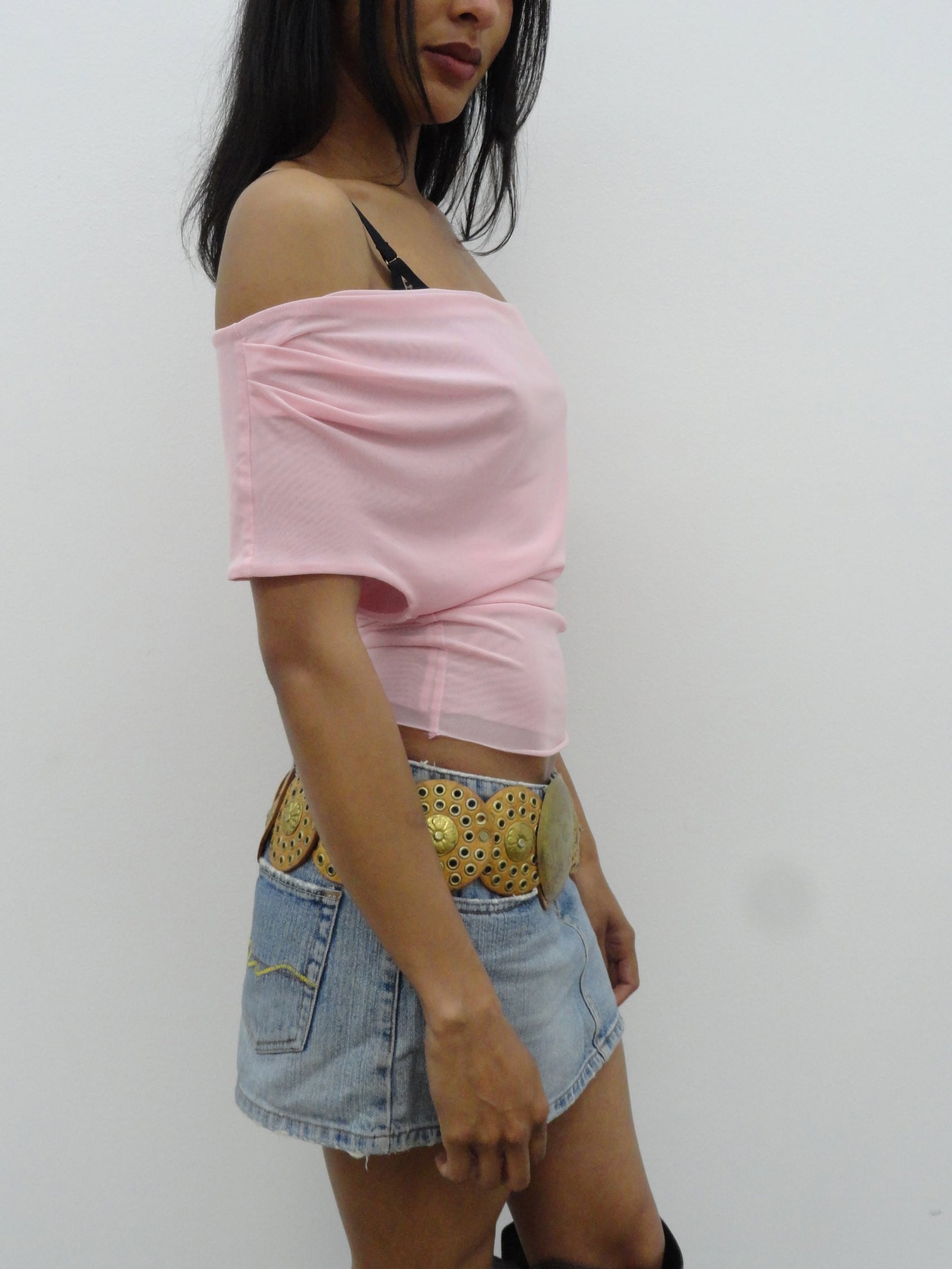 Olympia Top in Baby Pink Mesh