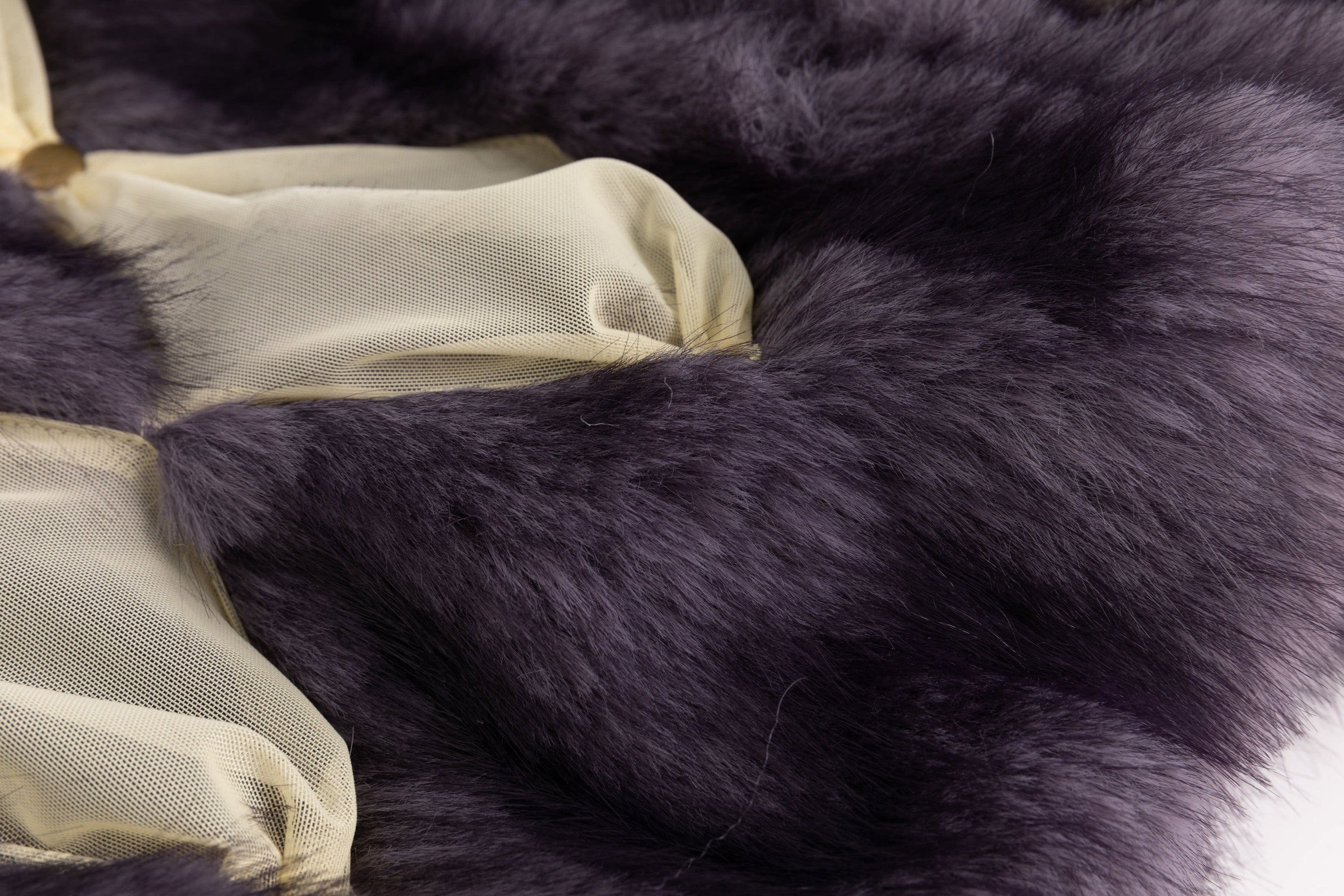Lavender Faux Fur Diamond Patch Coat