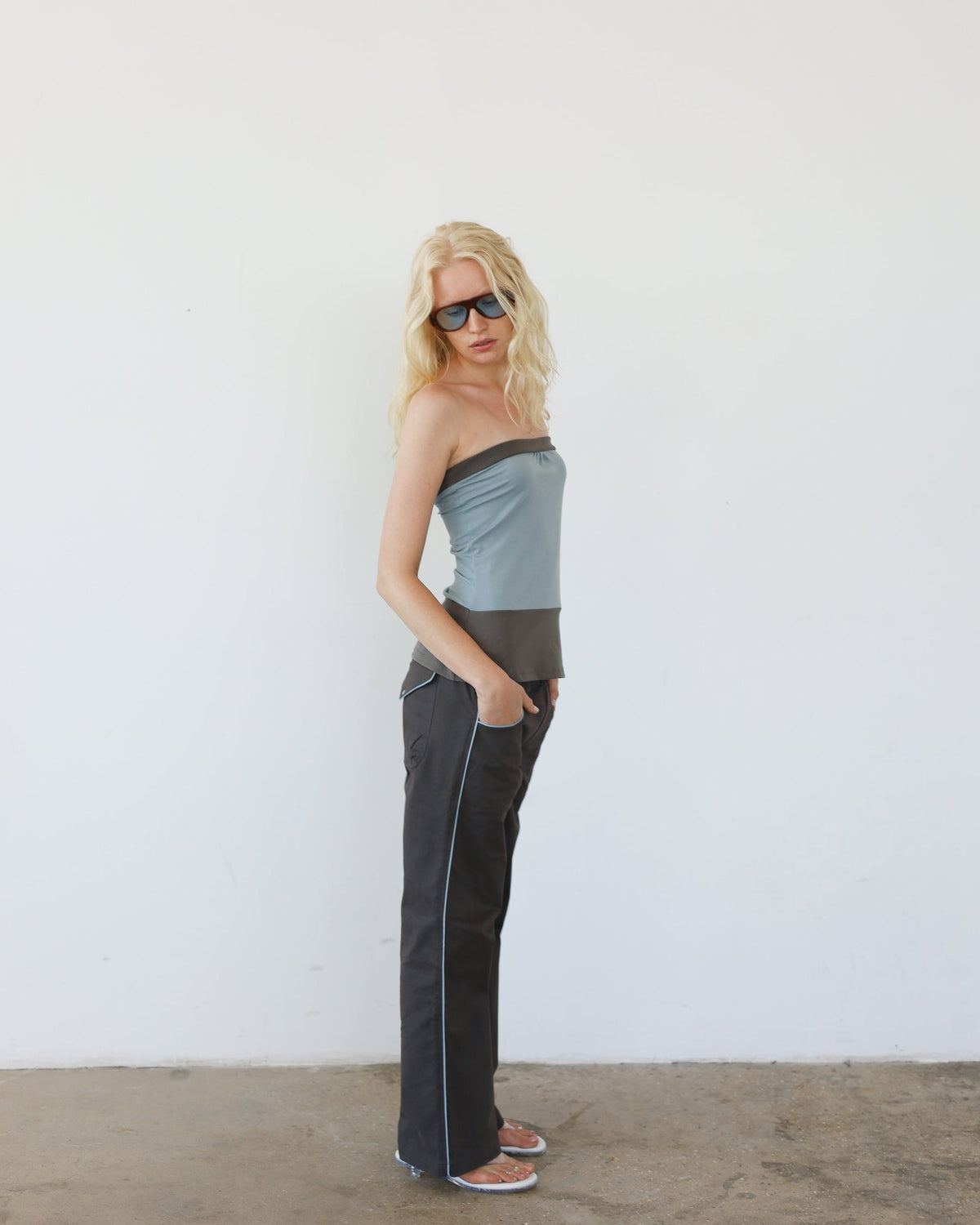 HORIZON tube top - blue