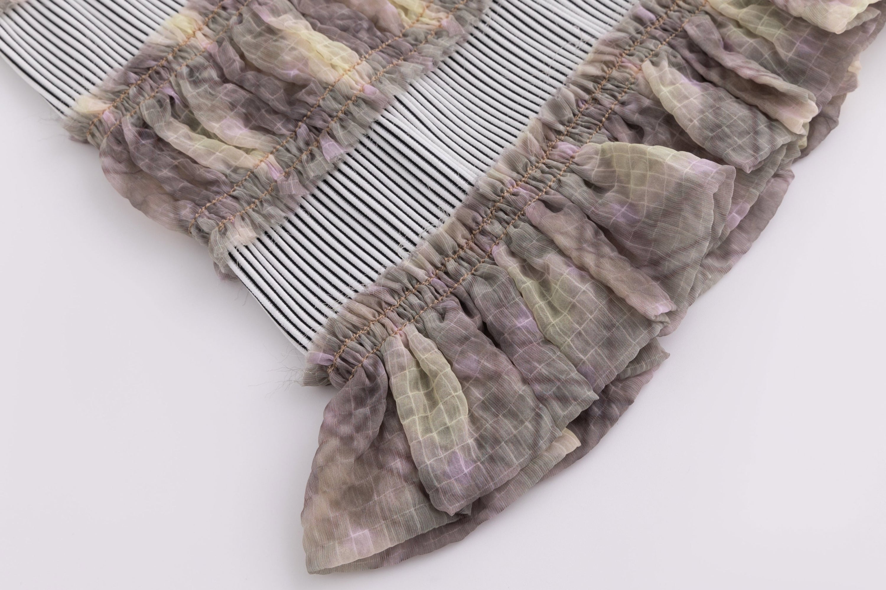 Stripe Rib Chiffon Skirt Porcelain