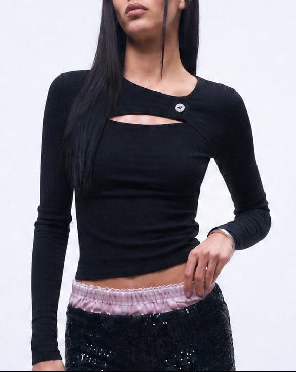 KEY LONG SLEEVE IN BLACK