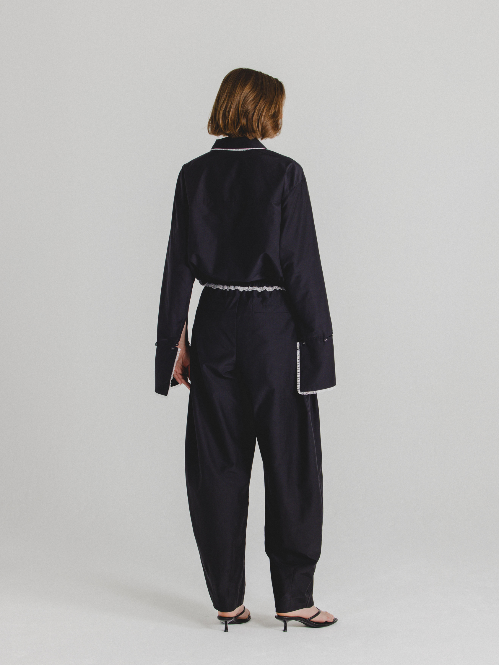 Silk-Cotton Pants in Black